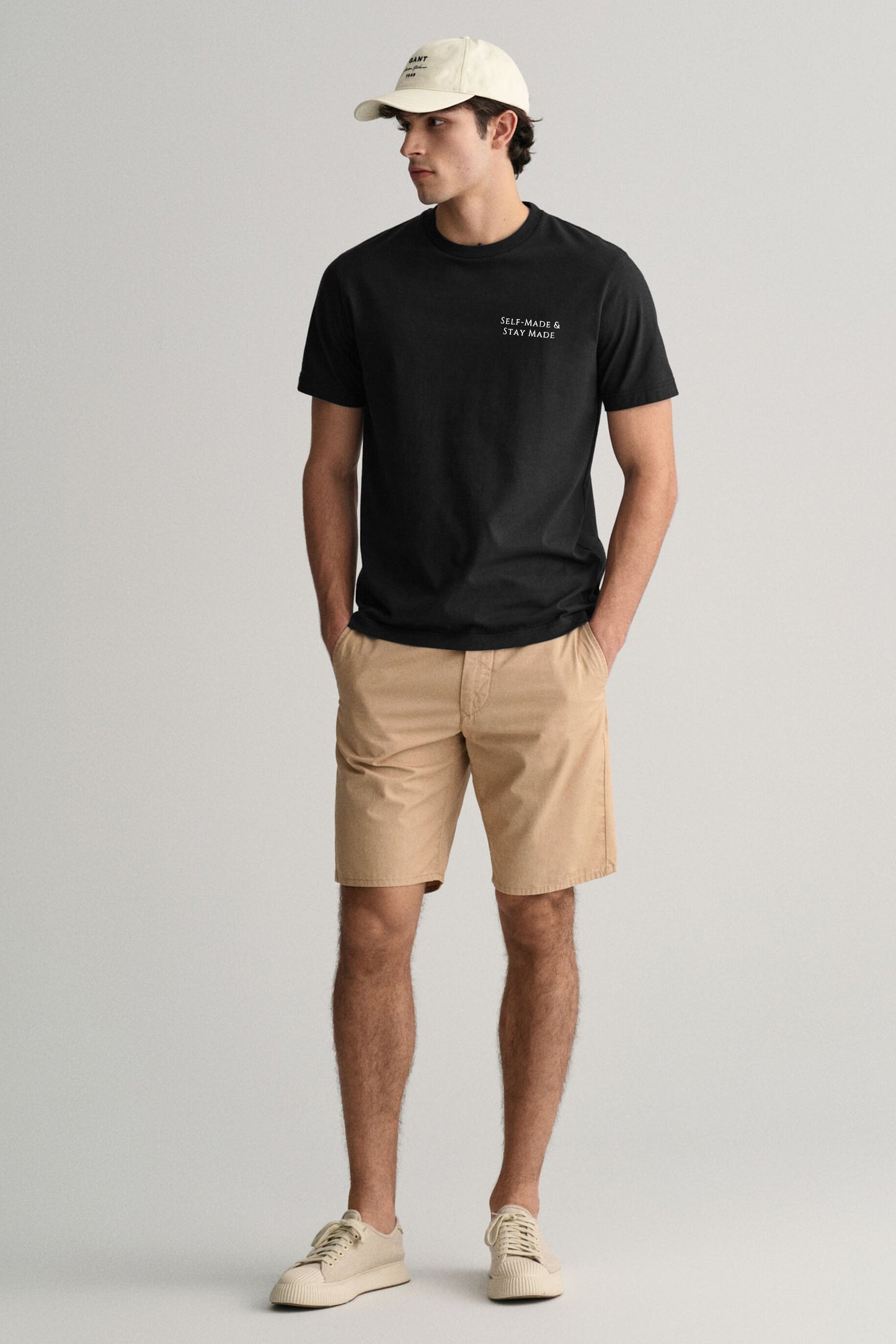 Men's Self Made & Stay Made Printed Crew Neck Tee Shirt