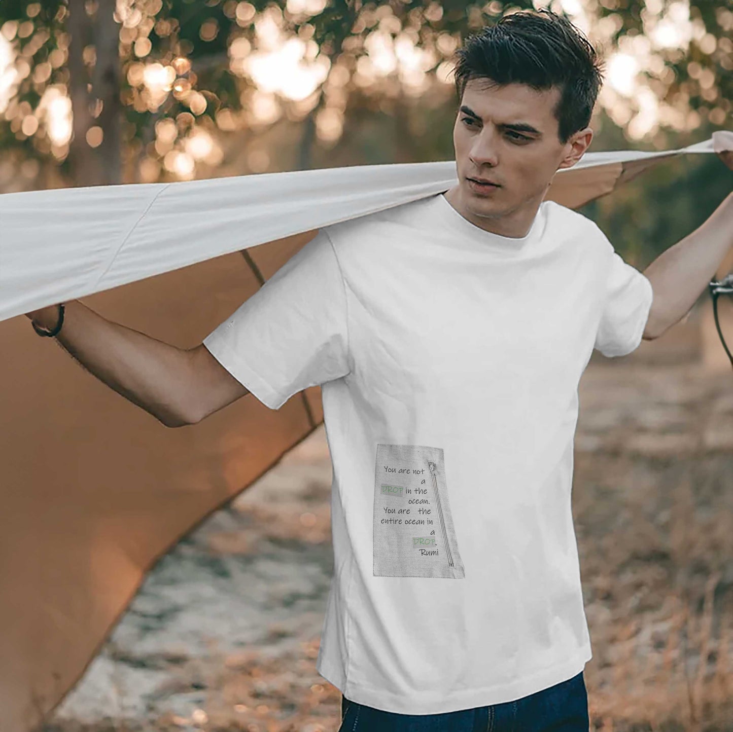 Polo Republica Men's Zipper Pocket Crew Neck Tee Shirt