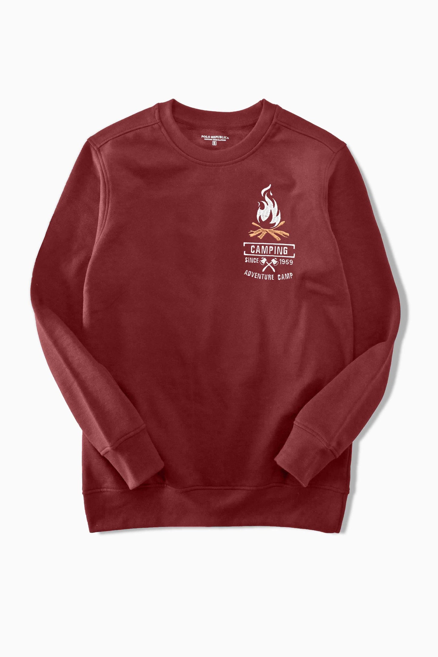 Polo Republica Men's Camping Embroidered Fleece Sweat Shirt