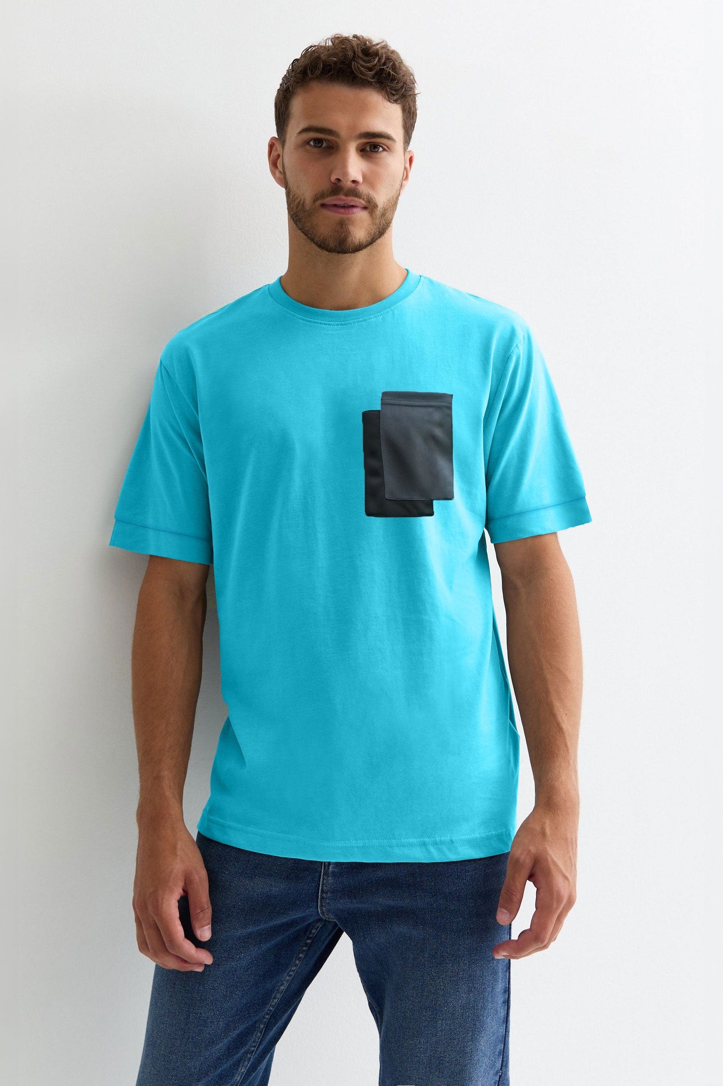 Polo Republica Men's Contrast Pocket Crew Neck Tee Shirt