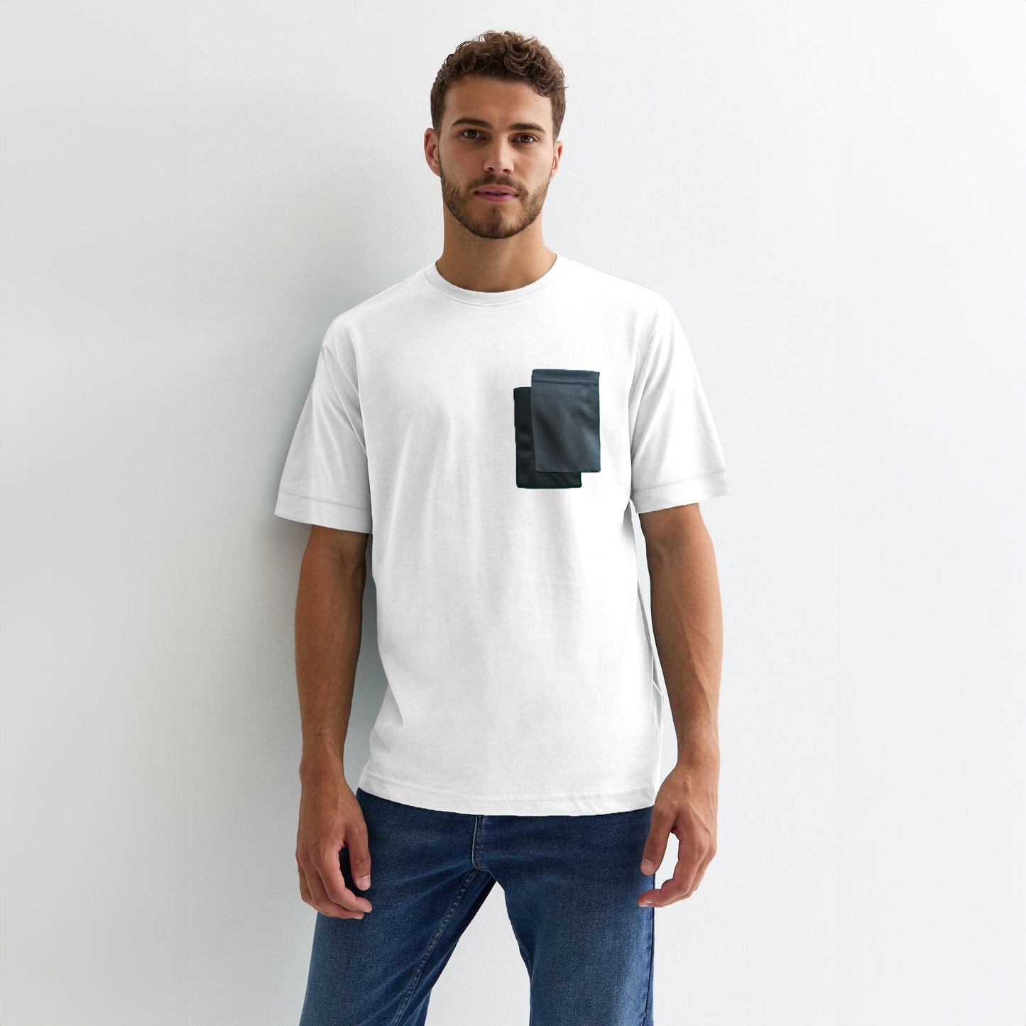 Polo Republica Men's Contrast Pocket Crew Neck Tee Shirt