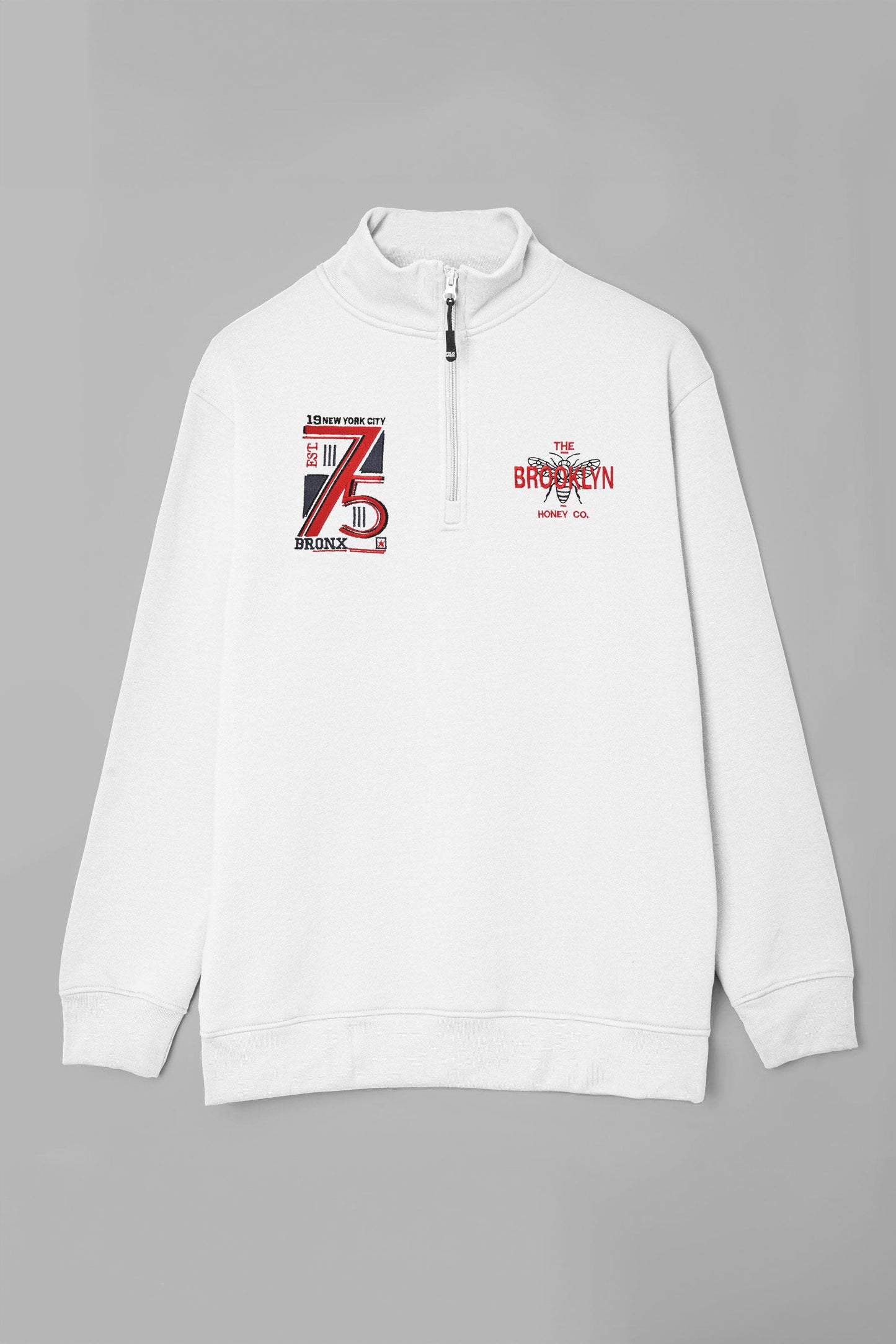 Polo Republica Men's Brooklyn 75 Embroidered Quarter Zipper Sweat Shirt