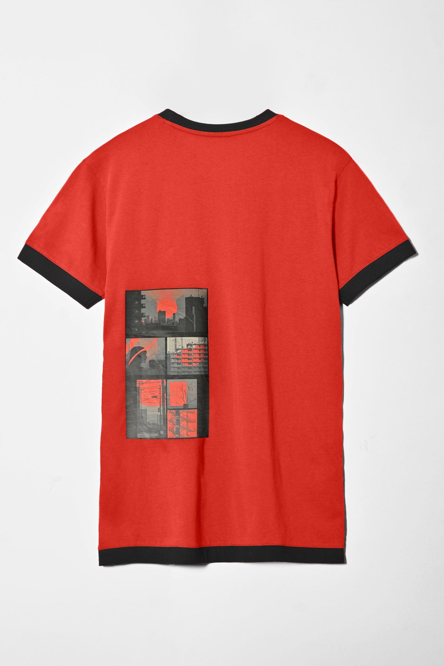 Polo Republica Men's Sun Set Printed Crew Neck Tee Shirt