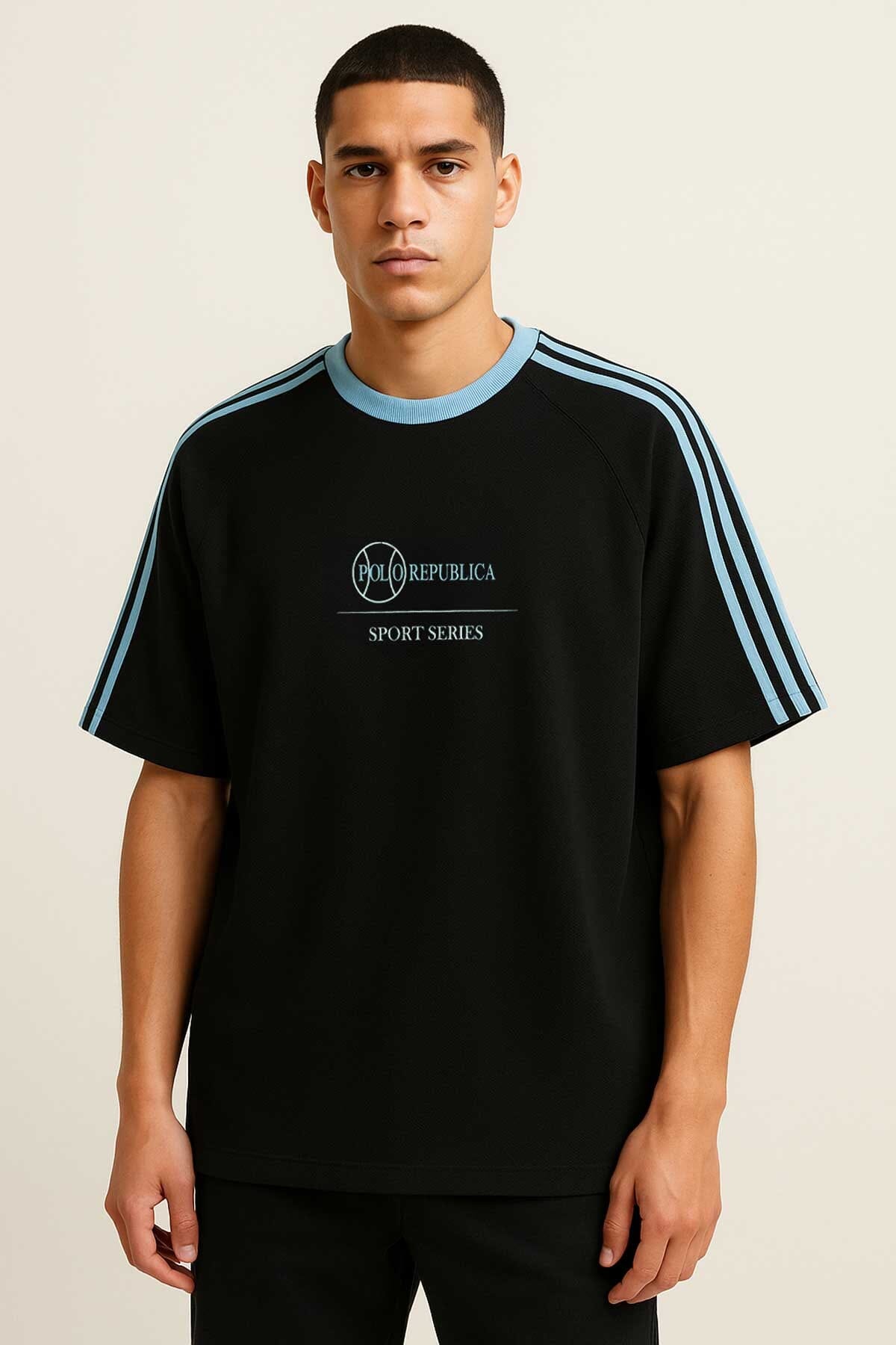 Polo Republica Men's Sport Series Drop Shoulder Oversized Tee Shirt