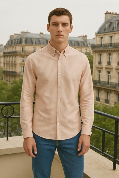 Polo Republica Men's Button Down Striped Casual Shirt