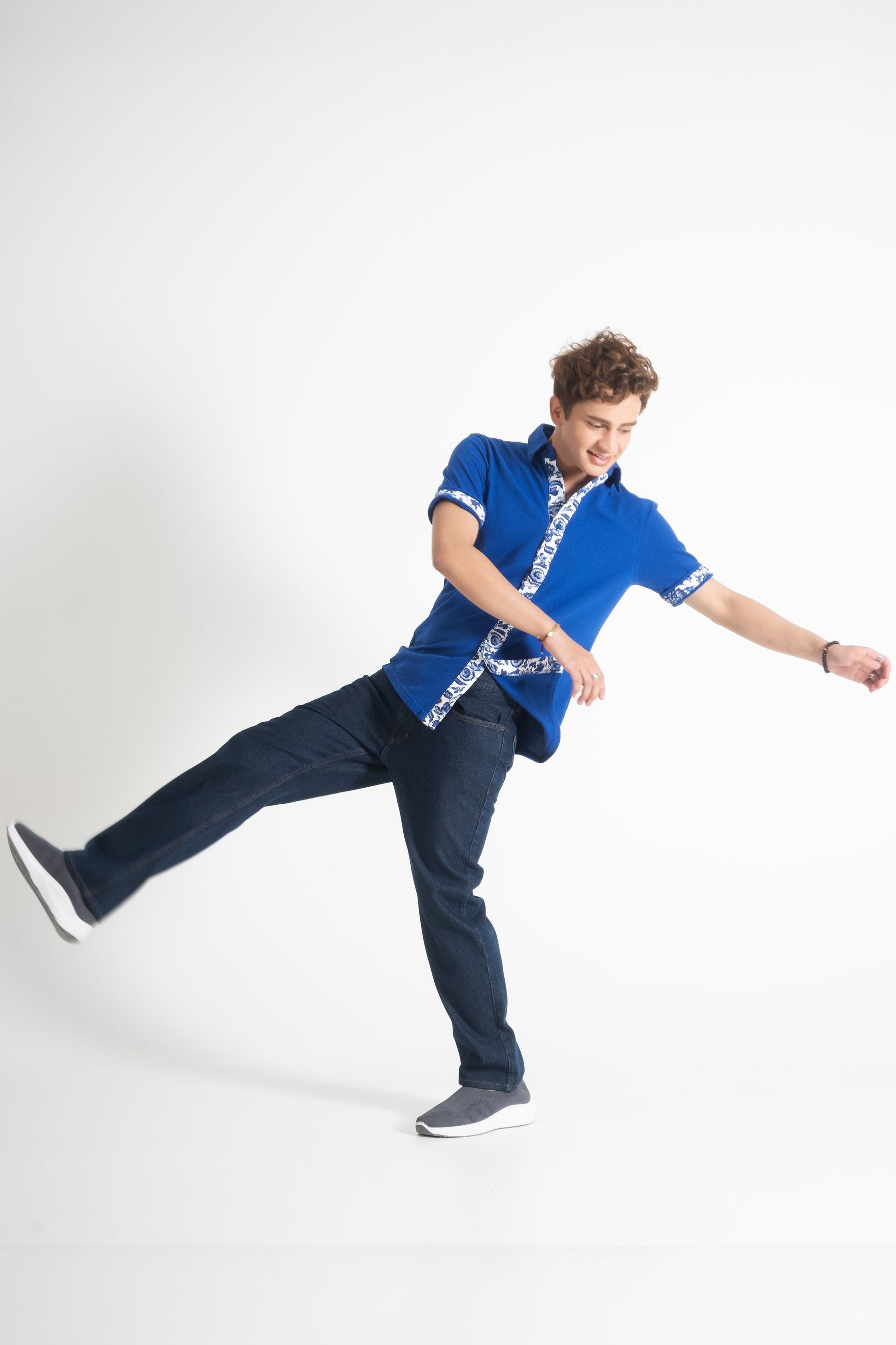 Polo Republica Men's Contrast Panel Short Sleeve Casual Shirt Men's Casual Shirt Polo Republica