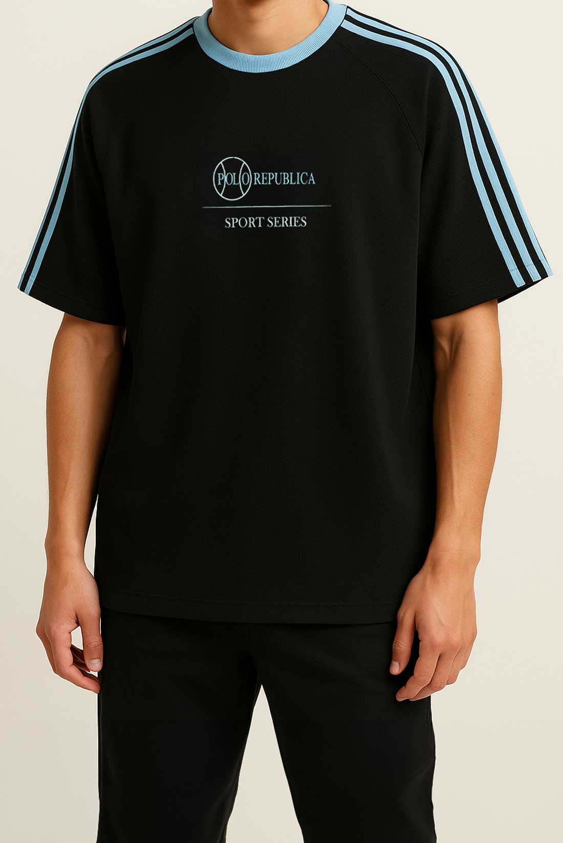 Polo Republica Men's Sport Series Drop Shoulder Oversized Tee Shirt