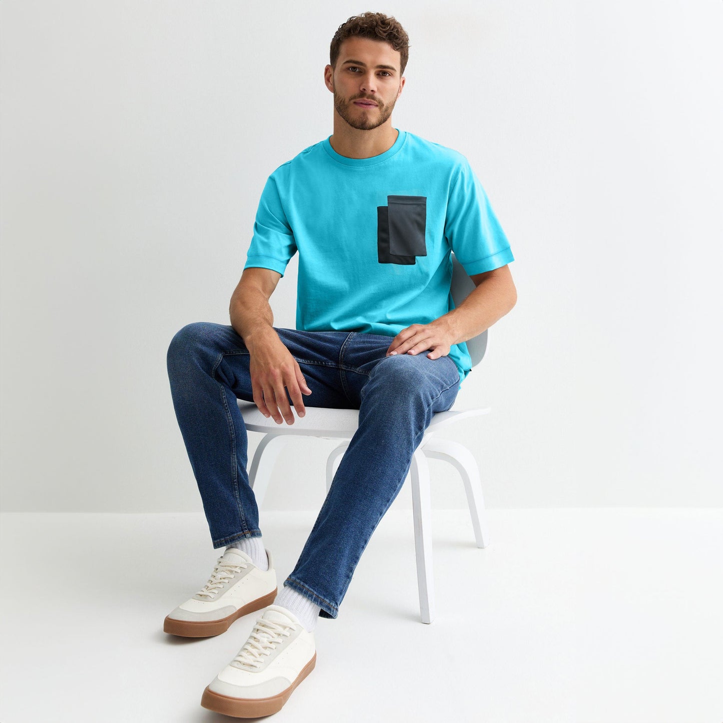 Polo Republica Men's Contrast Pocket Crew Neck Tee Shirt