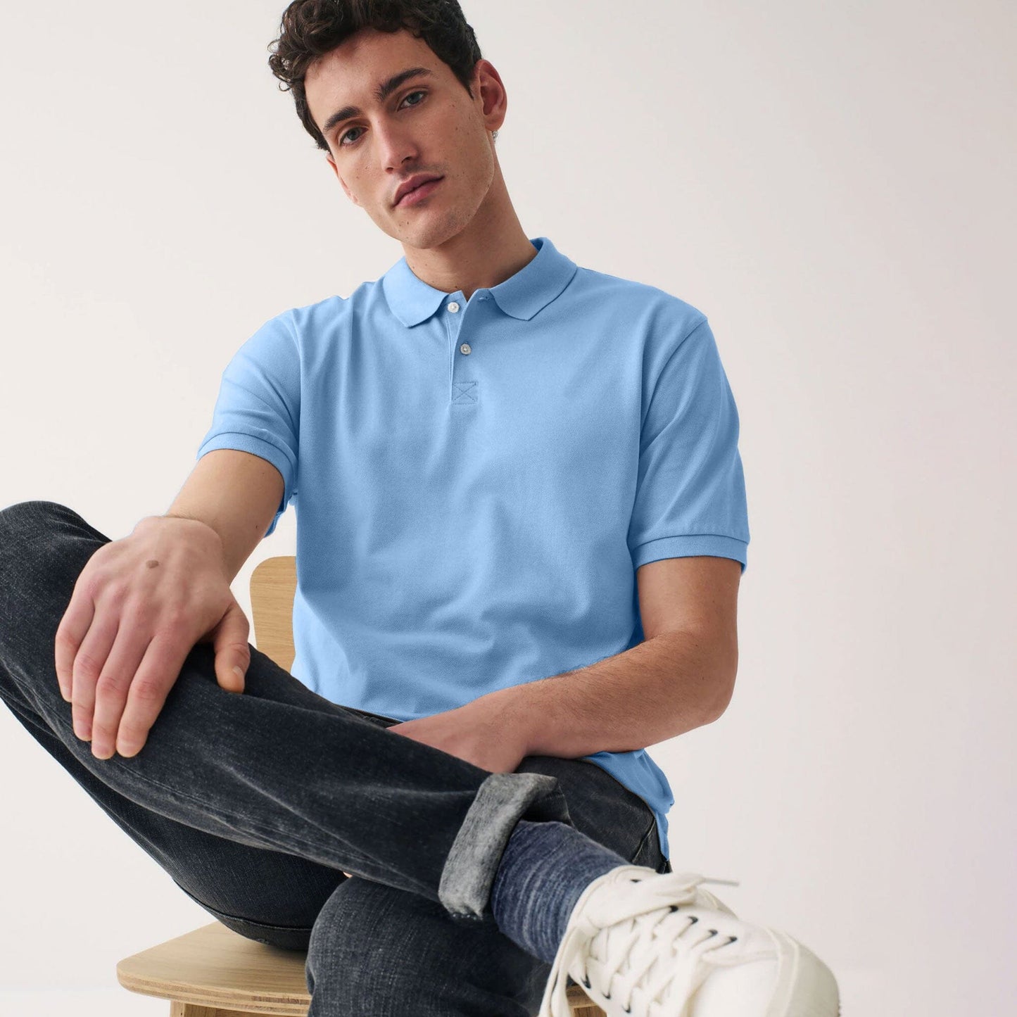 Polo Republica Men's Essentials Premium Short Sleeve Polo Shirt Men's Polo Shirt Polo Republica Sky S