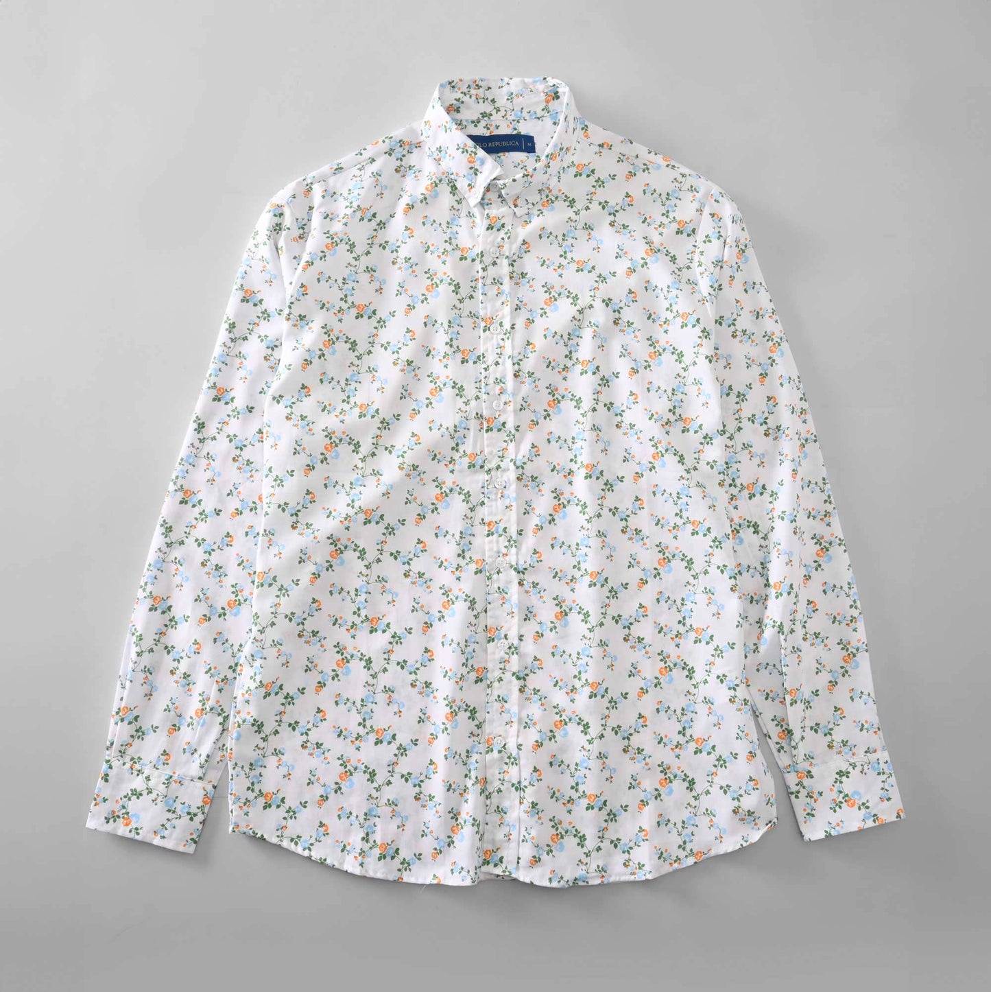 Polo Republica Men's Tulcan Roses Printed Casual Shirt Men's Casual Shirt Polo Republica White S