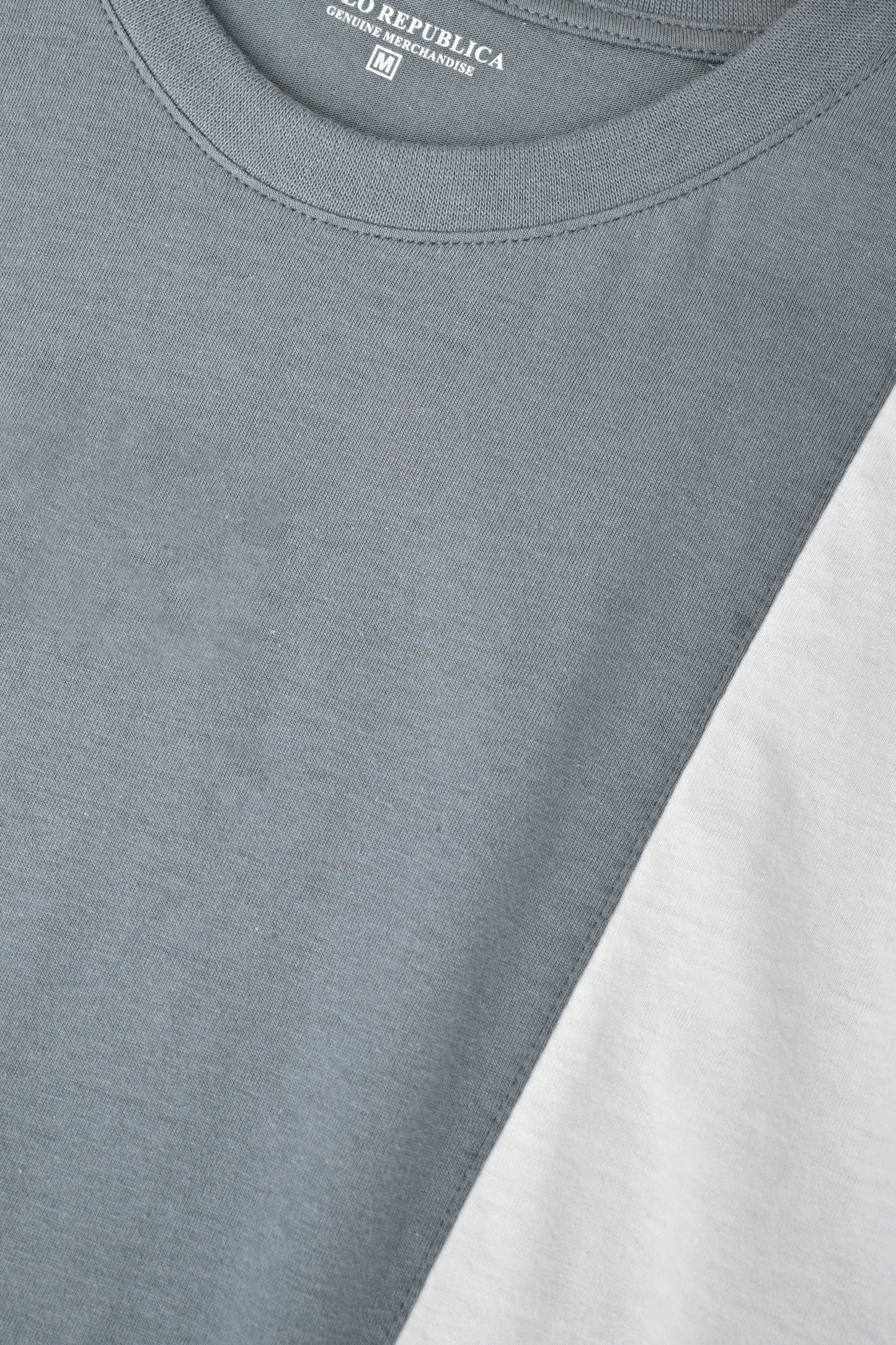 Polo Republica Men's Contrast Panel Oversized Crew Neck Tee Shirt Men's Tee Shirt Polo Republica