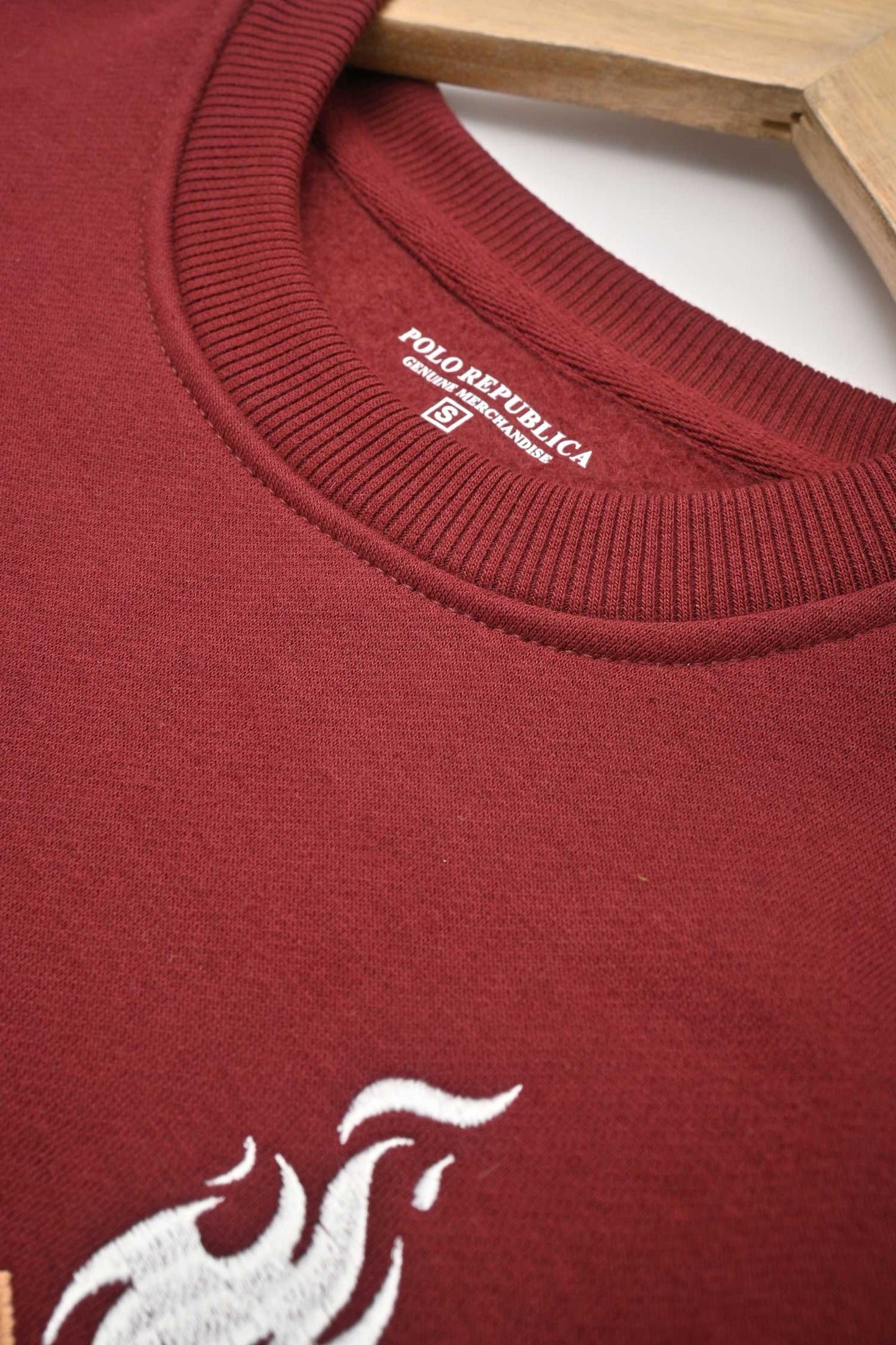 Polo Republica Men's Camping Embroidered Fleece Sweat Shirt