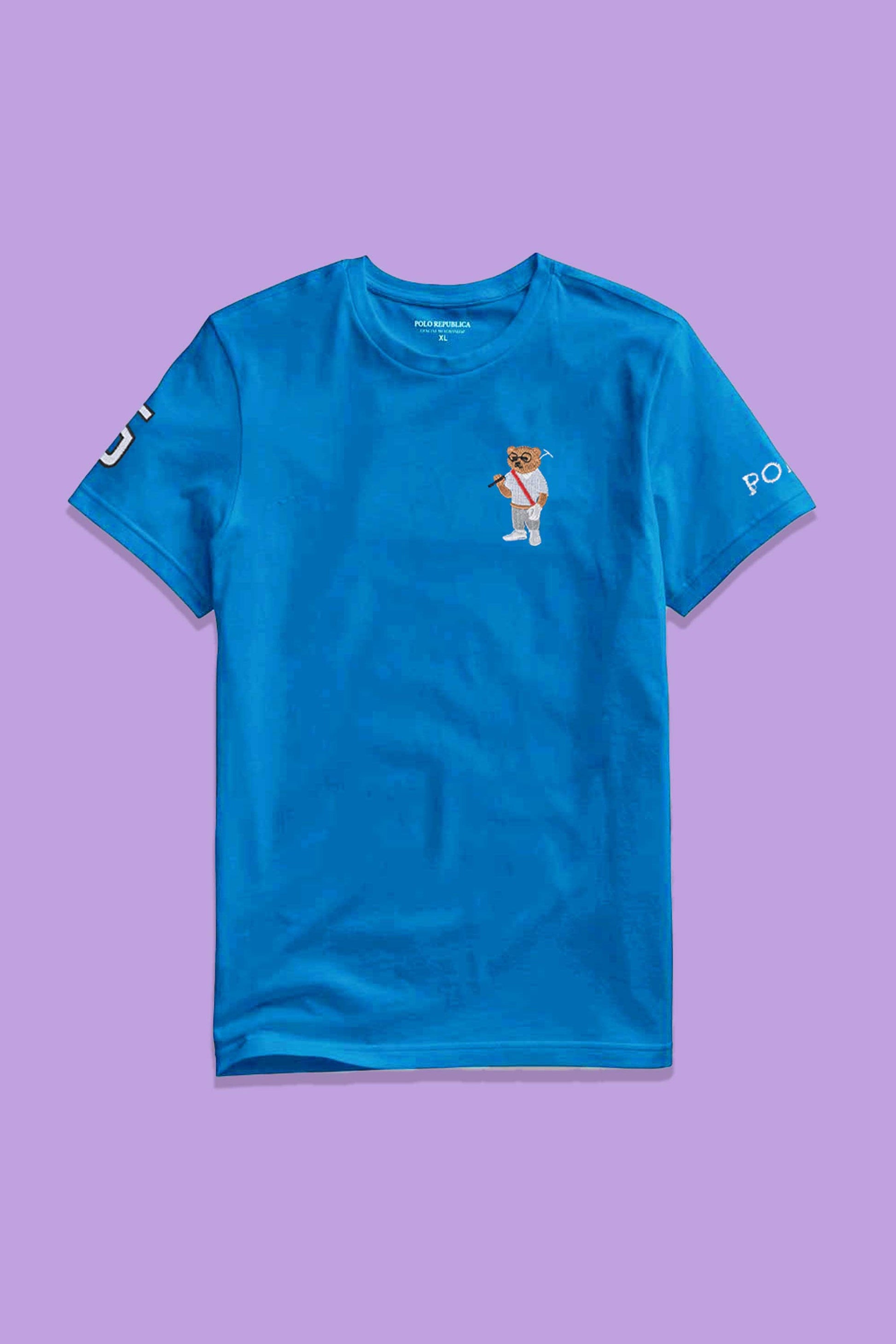 Polo Republica Men's Polo Bears & 5 Embroidered Crew Neck Tee Shirt