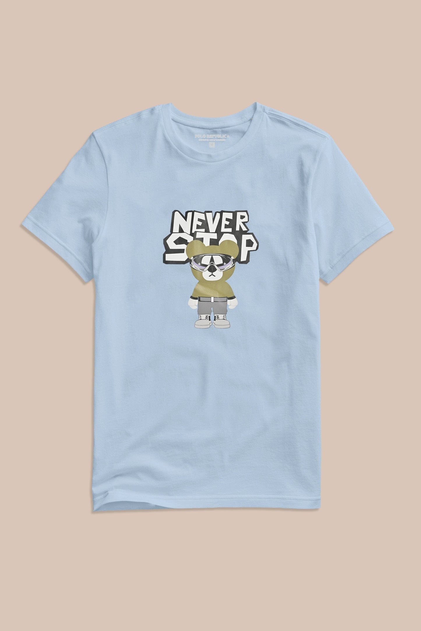 Polo Republica Men's Never Stop Printed Crew Neck Tee Shirt Men's Tee Shirt Polo Republica