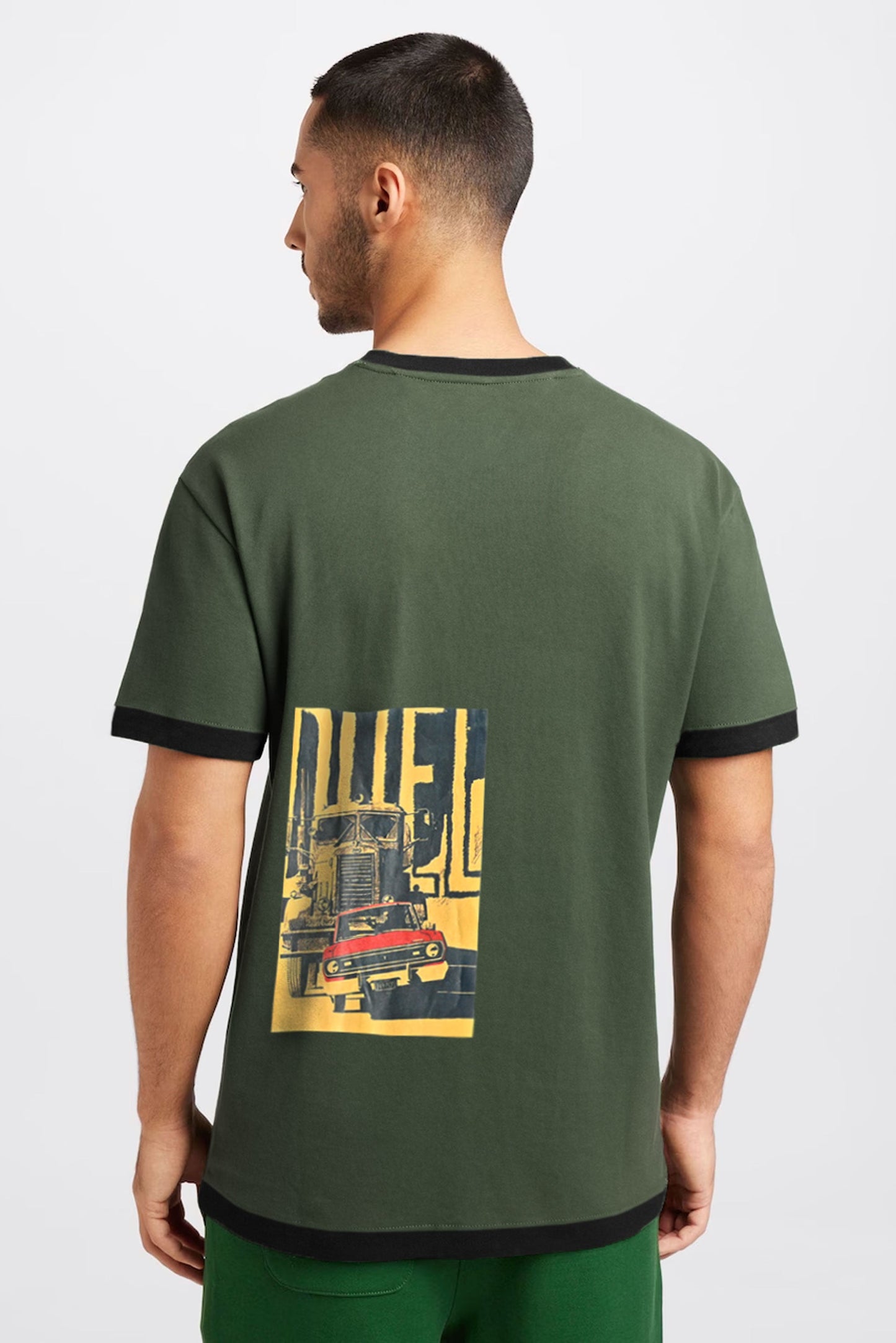 Polo Republica Men's Car Printed Crew Neck Tee Shirt