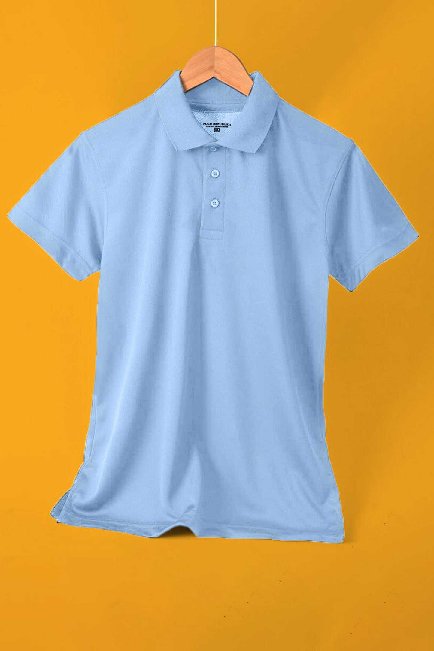 Polo Republica Men's 3 Reflective Printed Moisture Wicking Activewear Polo Shirt