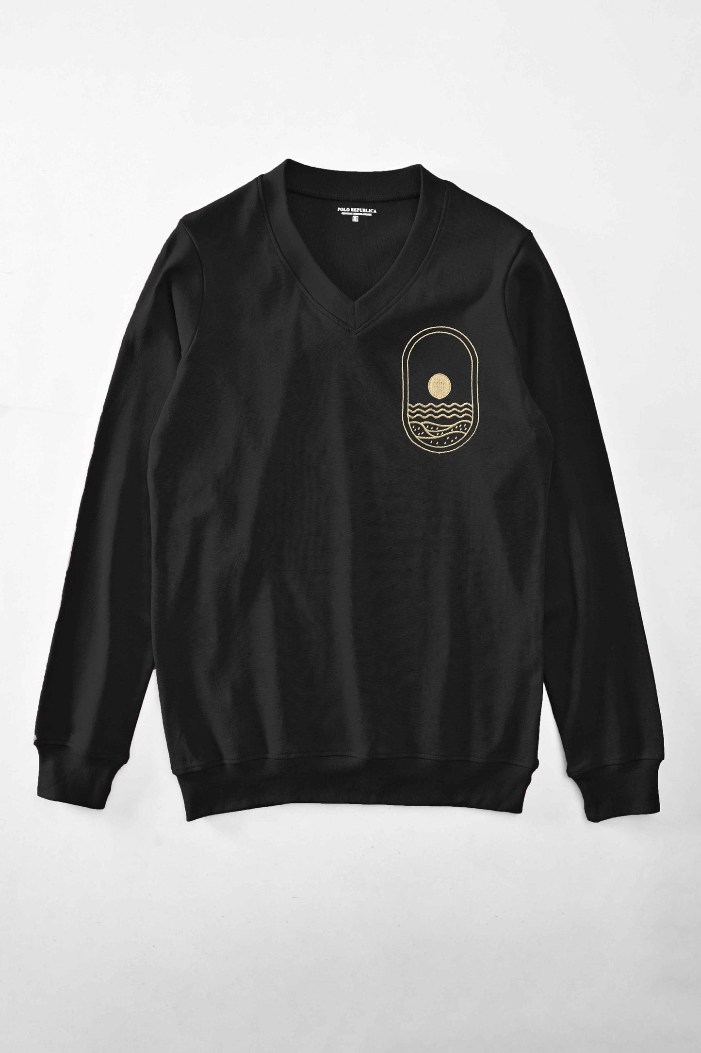 Polo Republica Men's Sun Embroidered V-Neck Sweat Shirt