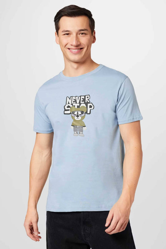 Polo Republica Men's Never Stop Printed Crew Neck Tee Shirt Men's Tee Shirt Polo Republica