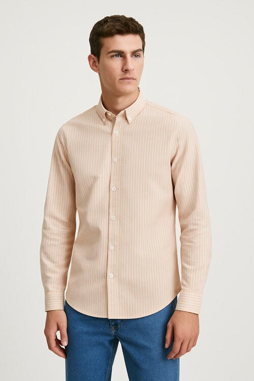 Polo Republica Men's Button Down Striped Casual Shirt