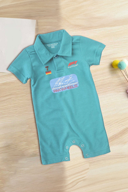 Polo Republica PakWheels Formula 7 Printed Short Sleeve Baby Romper Romper Polo Republica