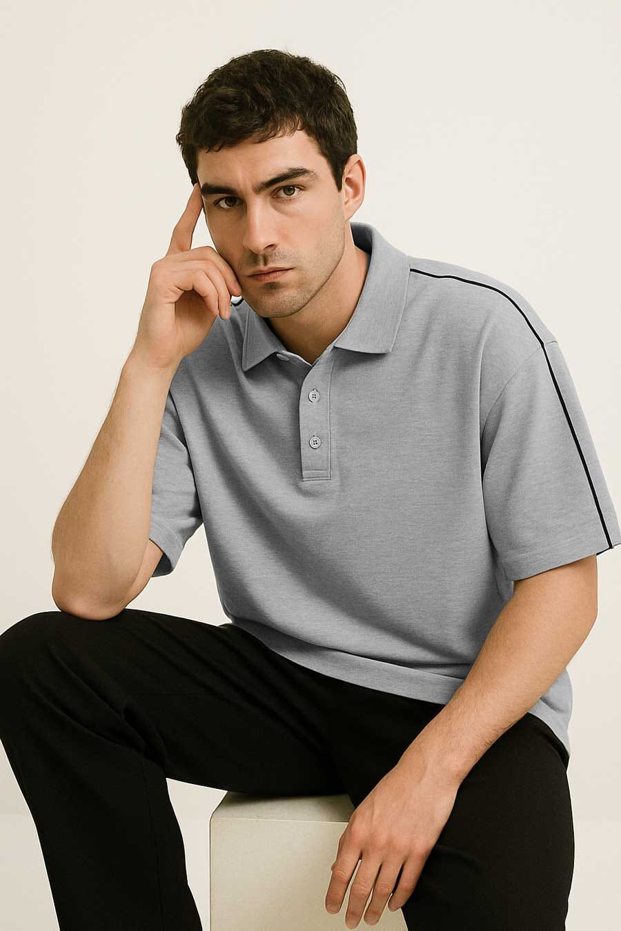 Polo Republica Men's Oversized Drop Shoulder Polo Shirt