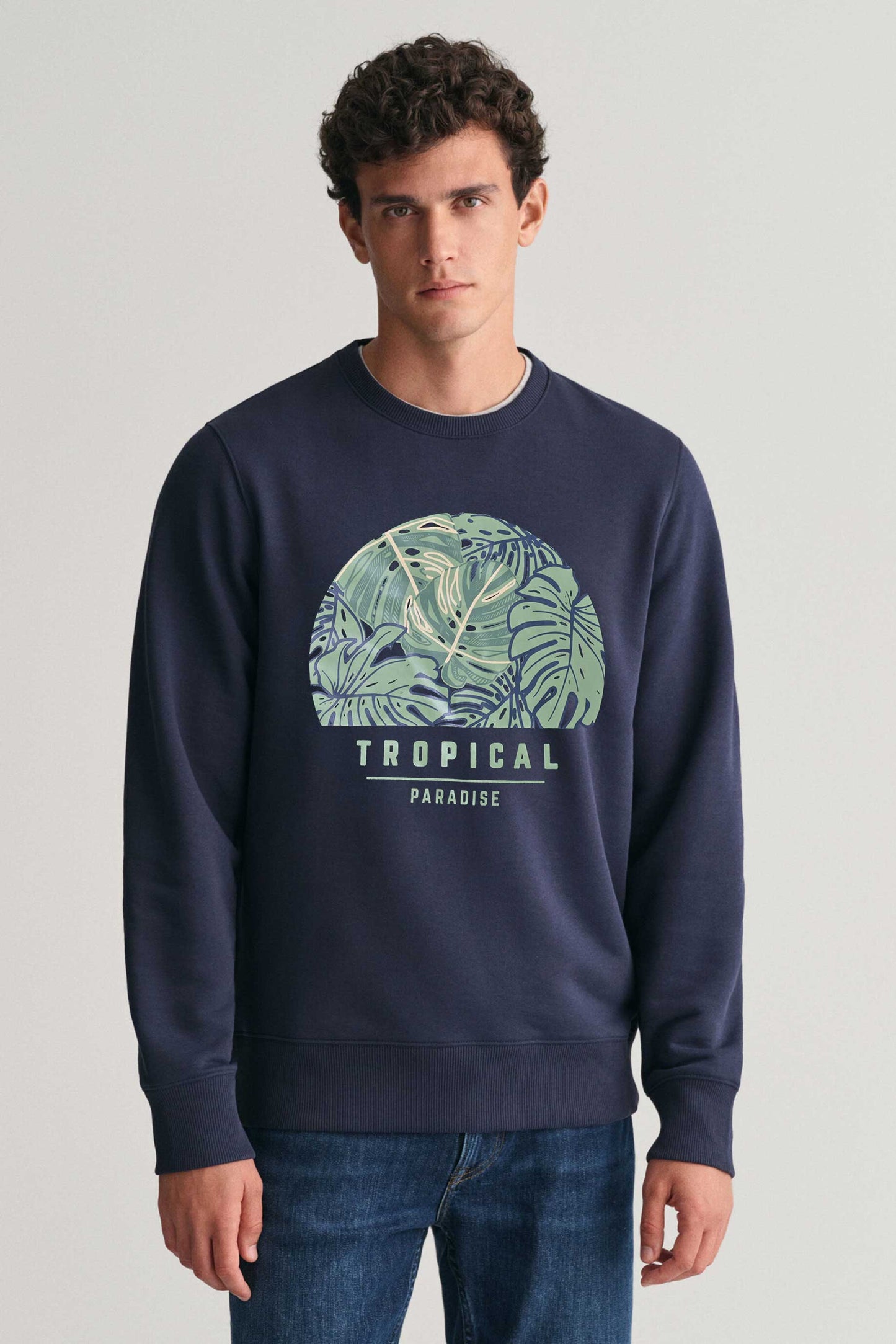 Polo Republica Men's Tropical Paradise Printed Fleece Sweat Shirt