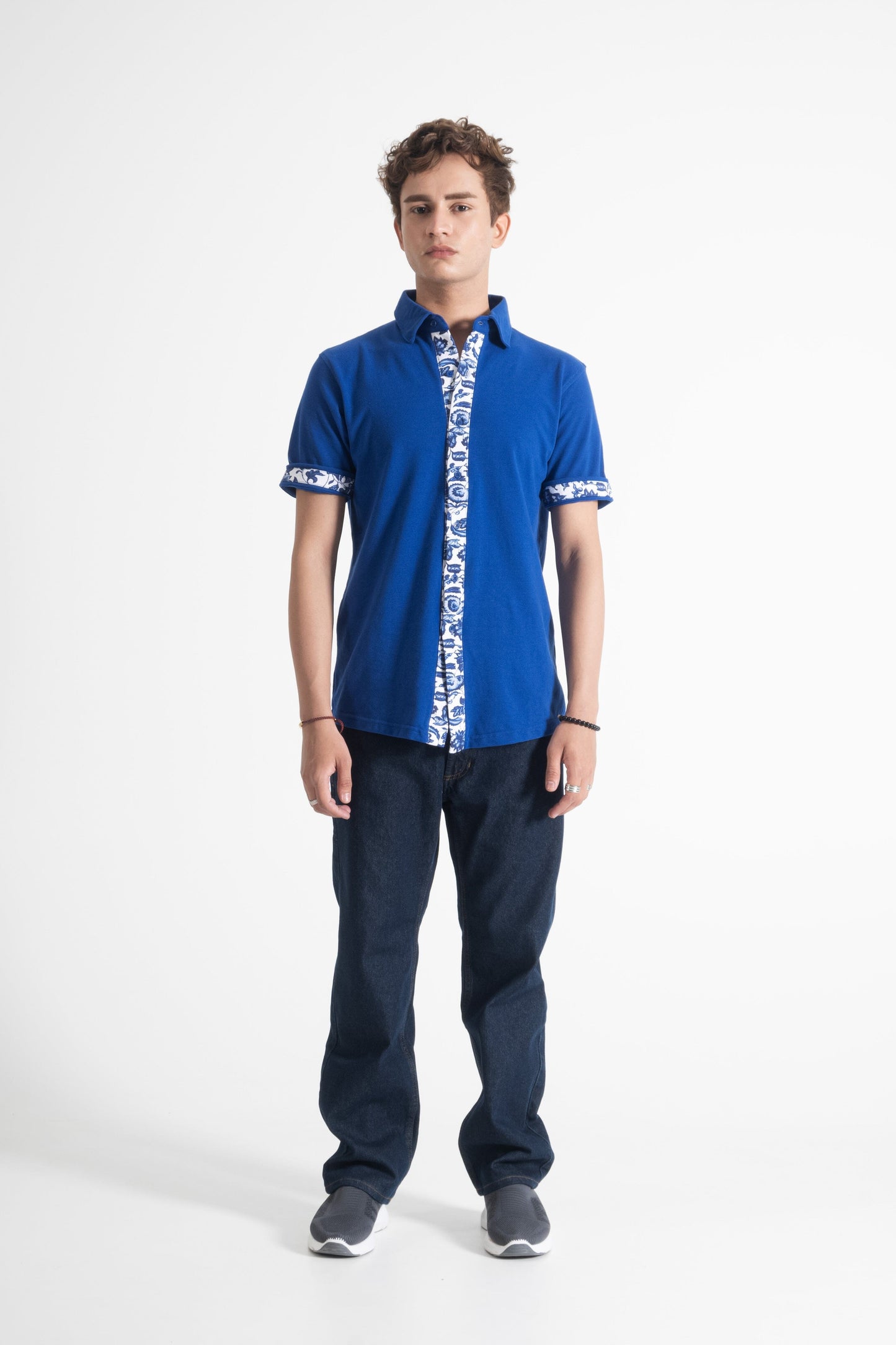 Polo Republica Men's Contrast Panel Short Sleeve Casual Shirt Men's Casual Shirt Polo Republica