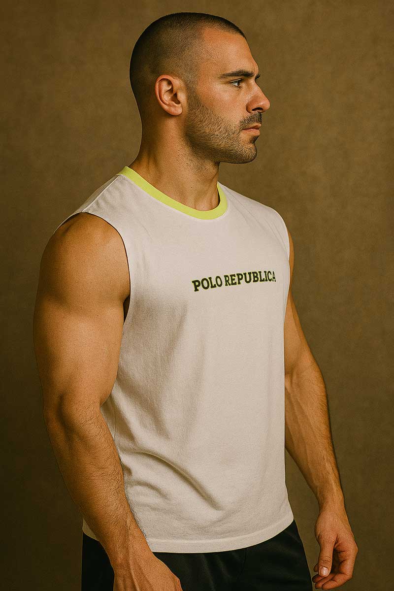 Polo Republica Men's Contrast Sleeveless Tee Shirt
