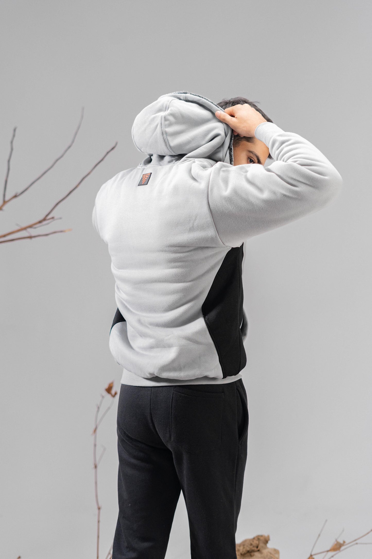 Axinite Unisex AX 96 Contrast Panel Fleece Zipper Hoodie Unisex Zipper Hoodie Image