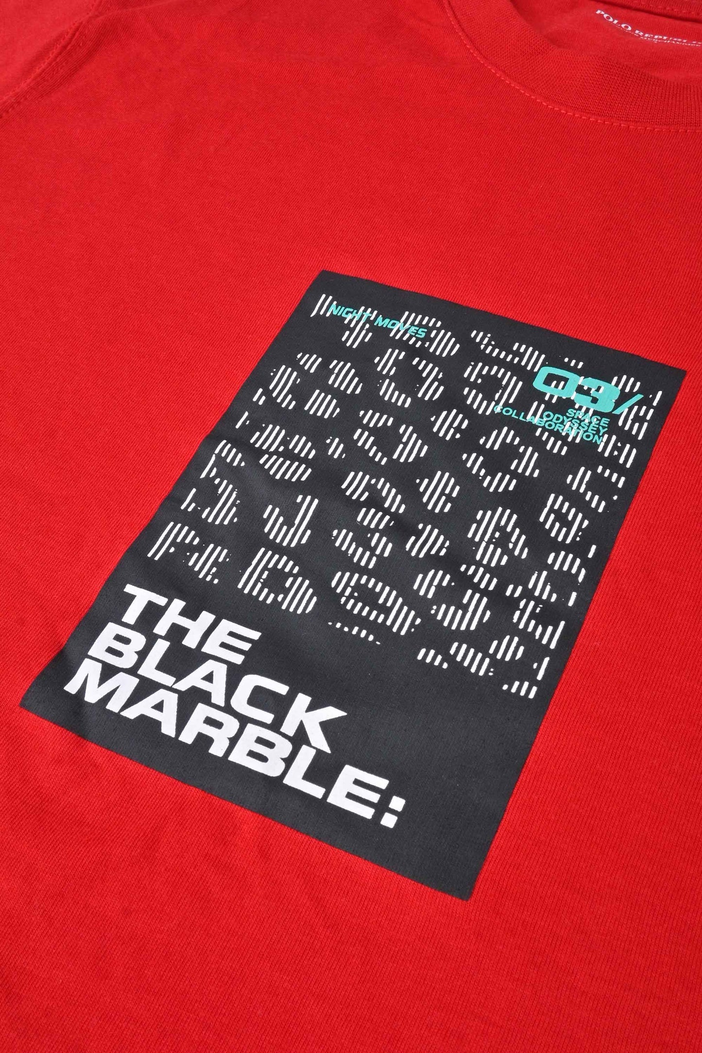 Polo Republica Men's Black Marble Printed Crew Neck Tee Shirt