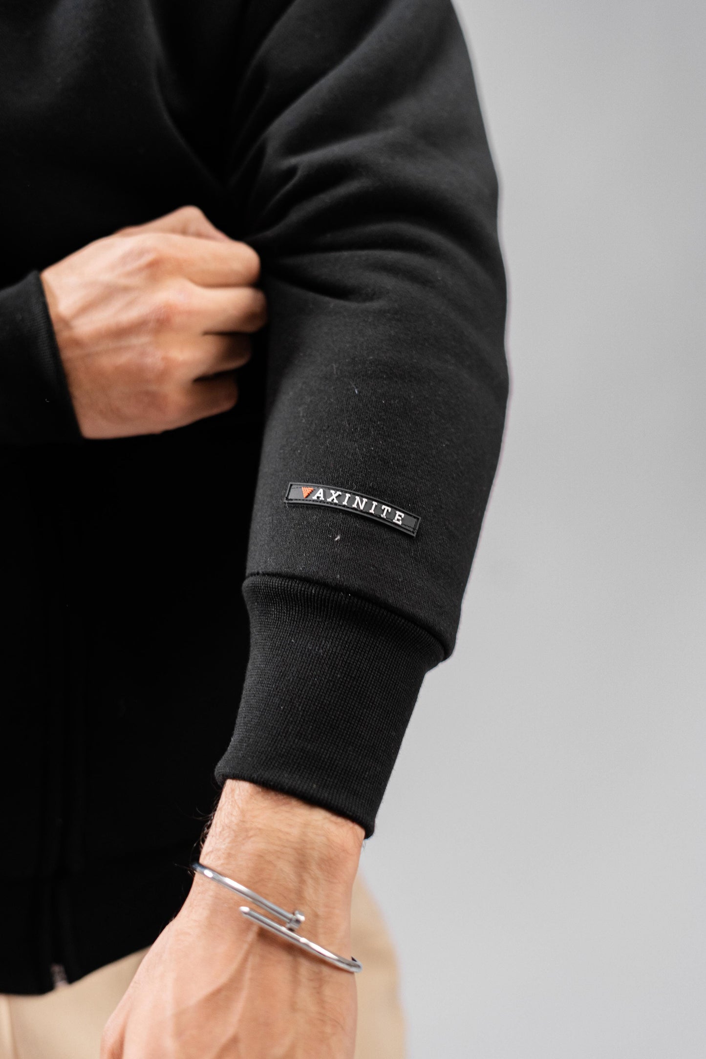 Axinite Unisex AX 96 Contrast Panel Fleece Zipper Hoodie Unisex Zipper Hoodie Image