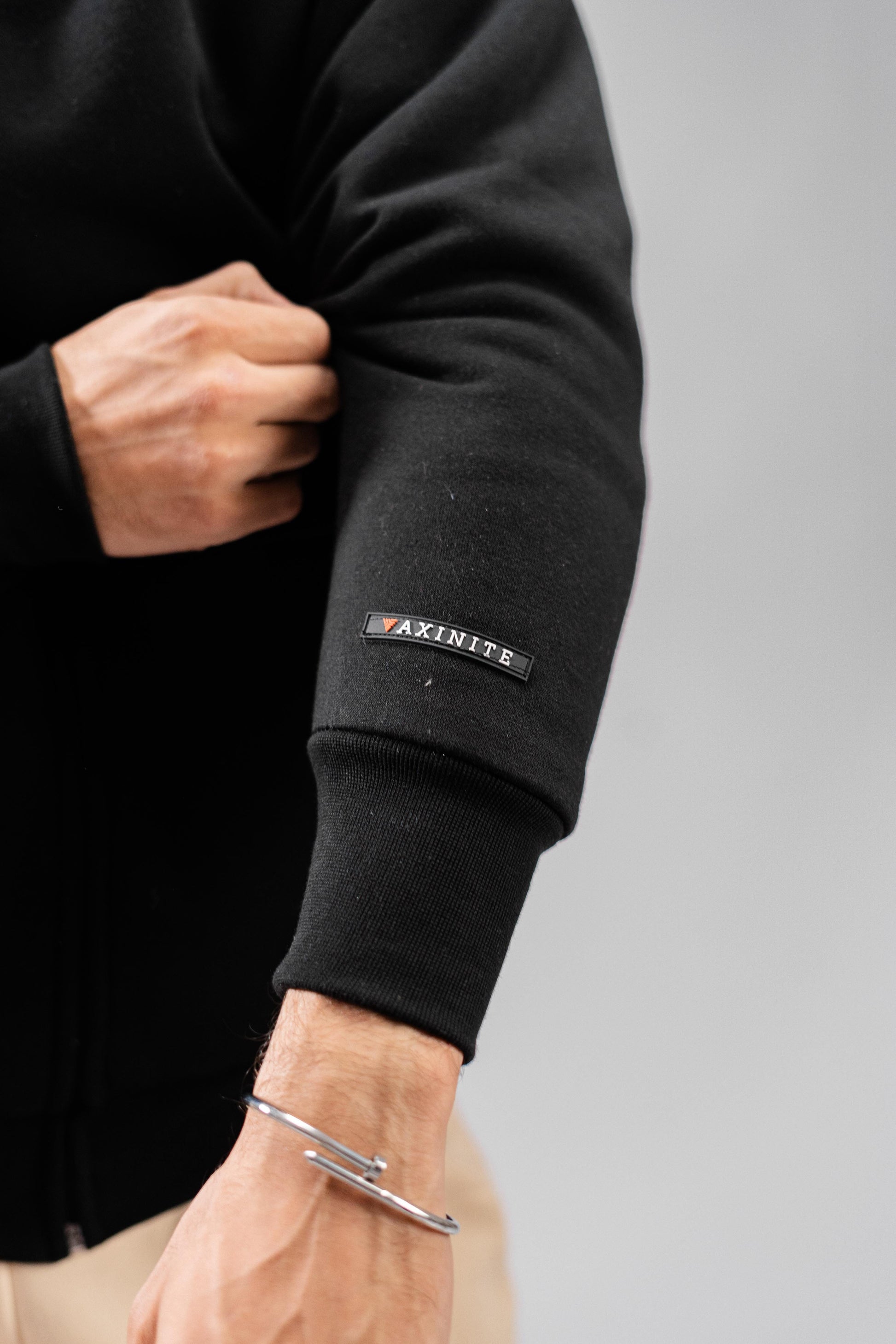 Axinite Unisex AX 96 Contrast Panel Fleece Zipper Hoodie Unisex Zipper Hoodie Image