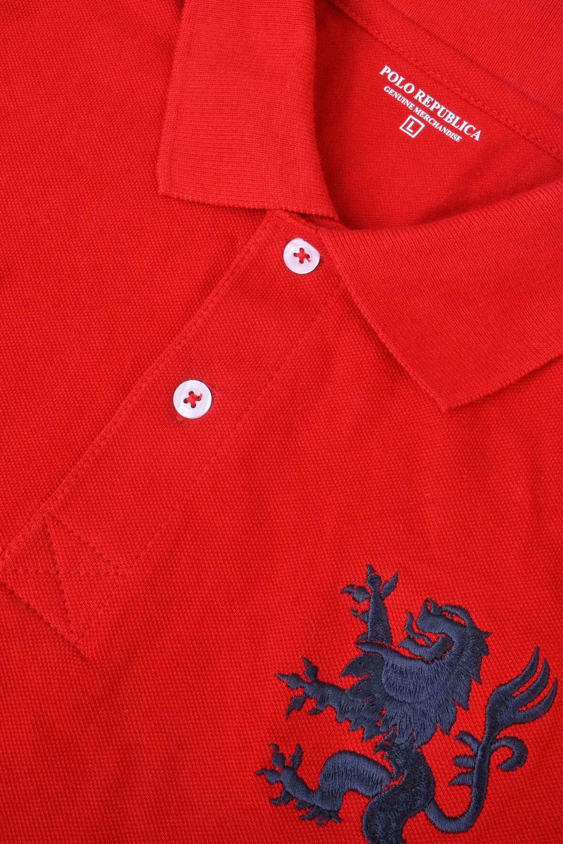 Polo Republica Men's PR Lion Logo & 5 Embroidered Polo Shirt Men's Polo Shirt Polo Republica