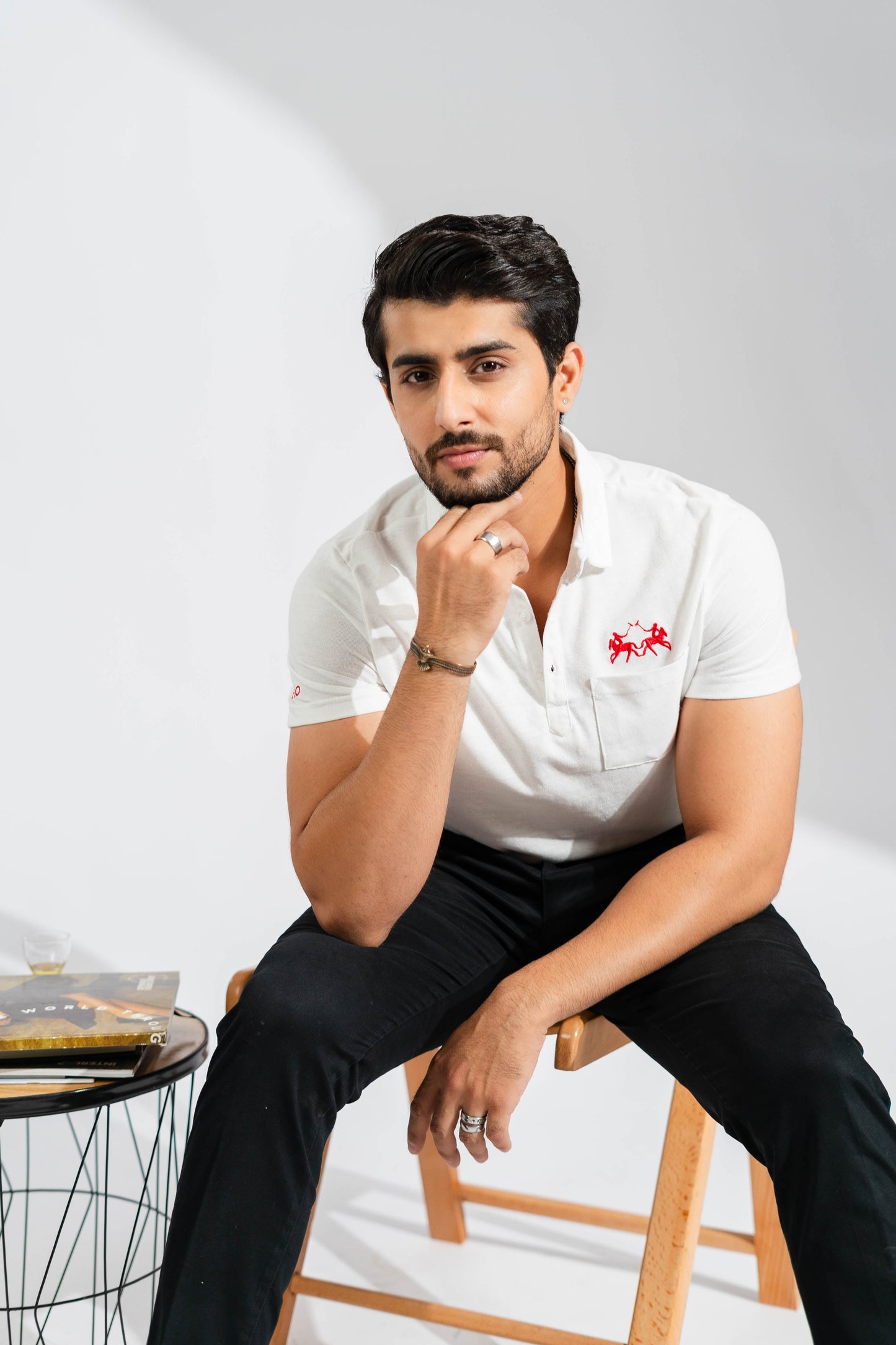 Polo Republica Men's Double Pony & Polo Embroidered Pocket Polo Shirt