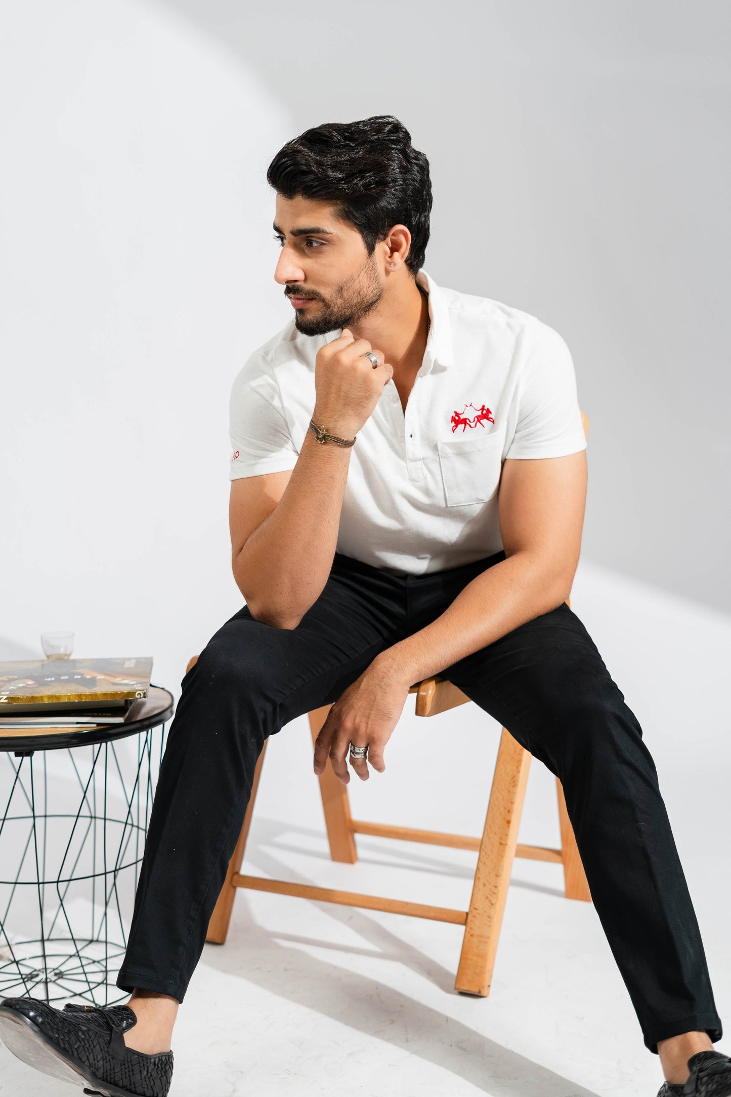 Polo Republica Men's Double Pony & Polo Embroidered Pocket Polo Shirt