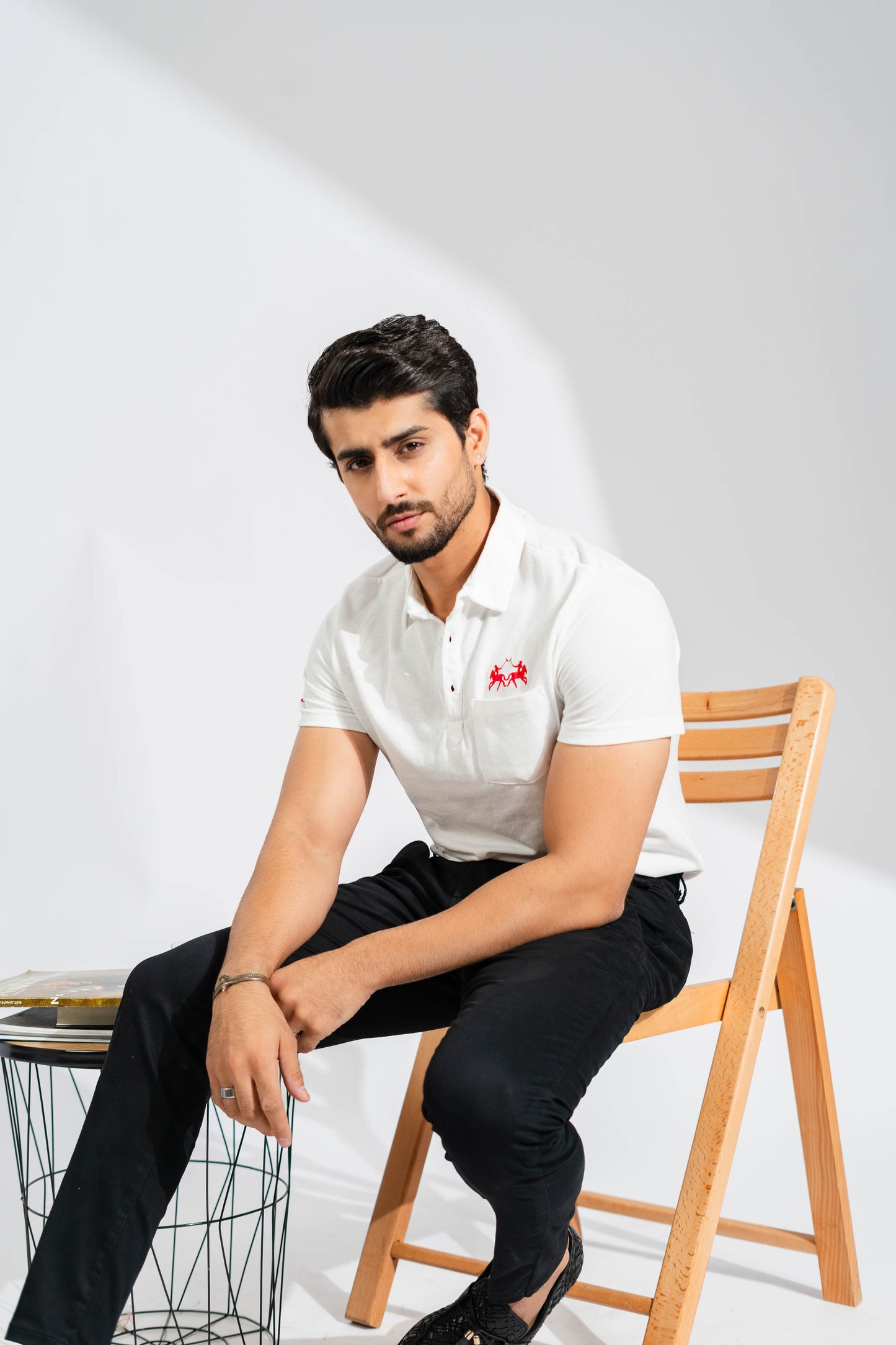 Polo Republica Men's Double Pony & Polo Embroidered Pocket Polo Shirt