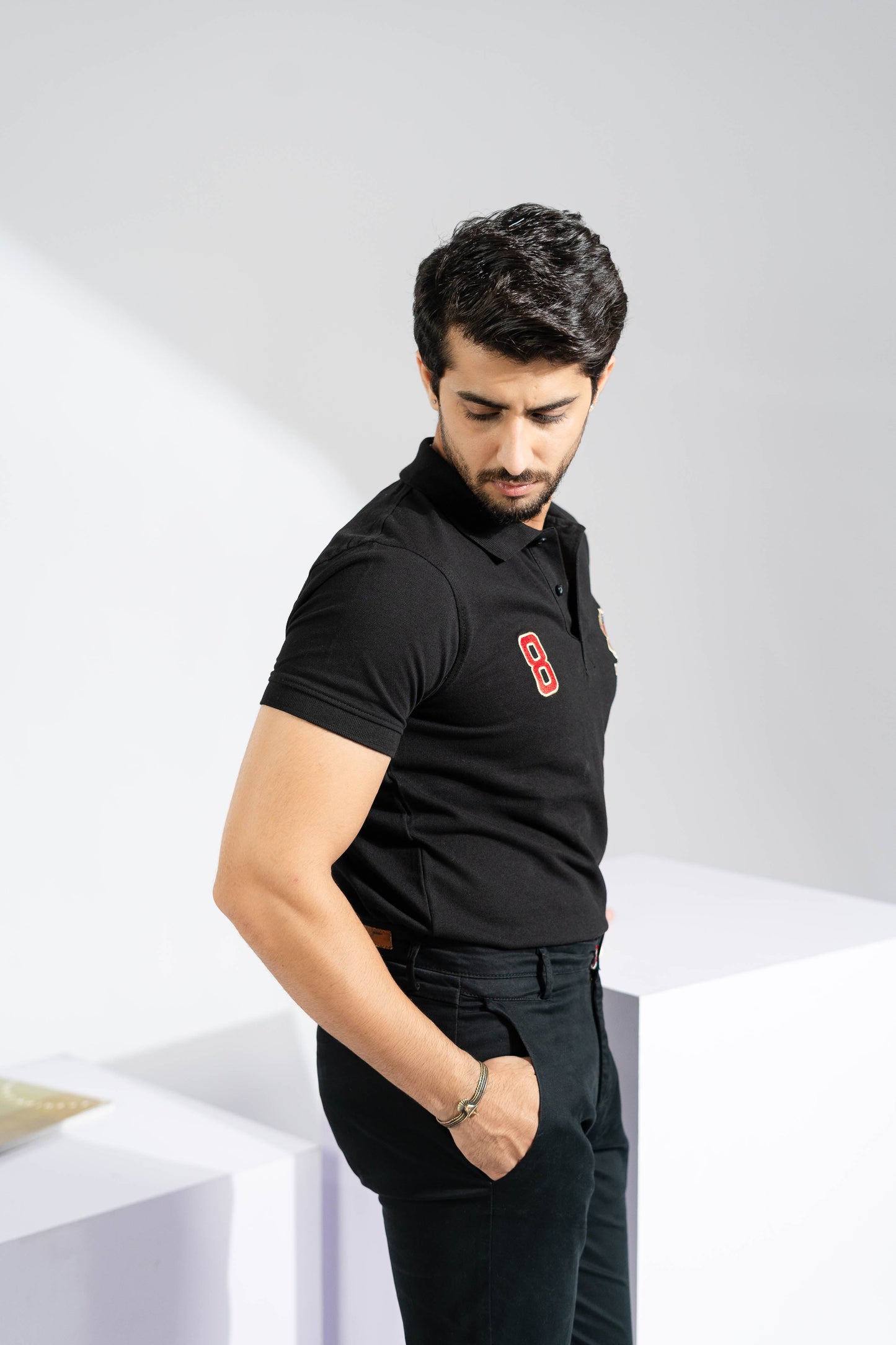 Polo Republica Men's USA Crest & 8 Embroidered Short Sleeve Polo Shirt