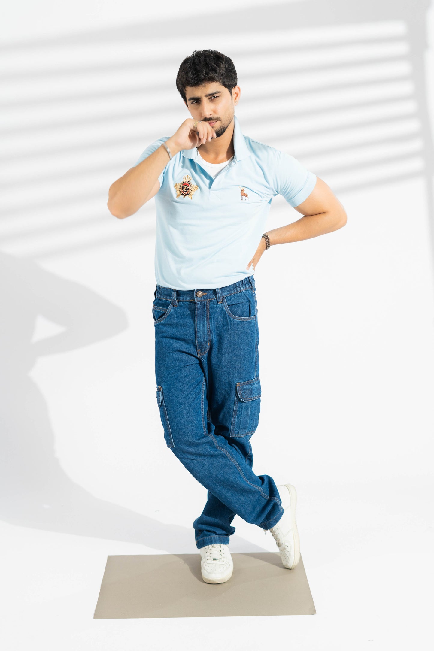 Polo Republica Men's Moose & PRC Crest Embroidered Short Sleeve Polo Shirt