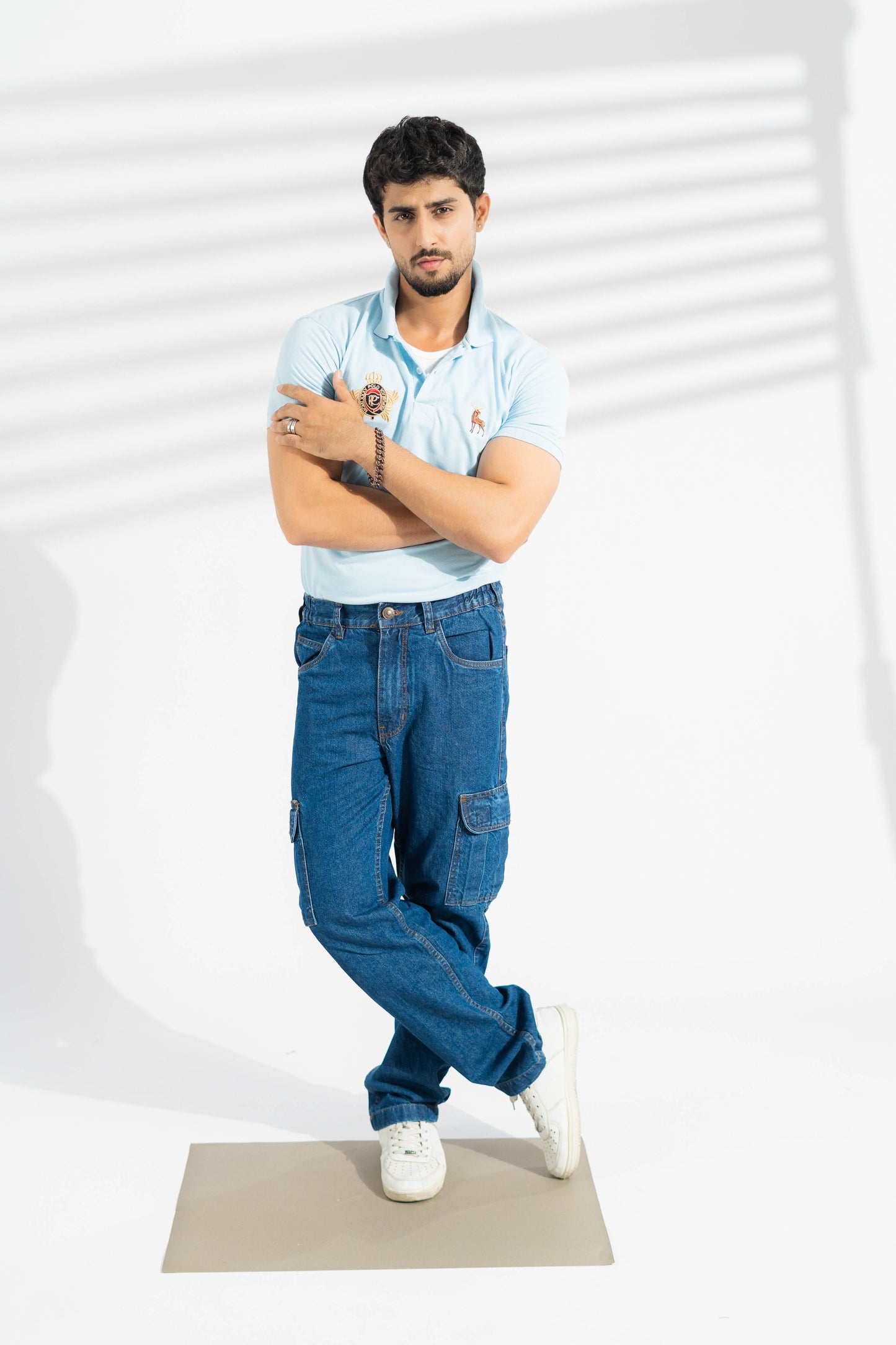 Polo Republica Men's Moose & PRC Crest Embroidered Short Sleeve Polo Shirt