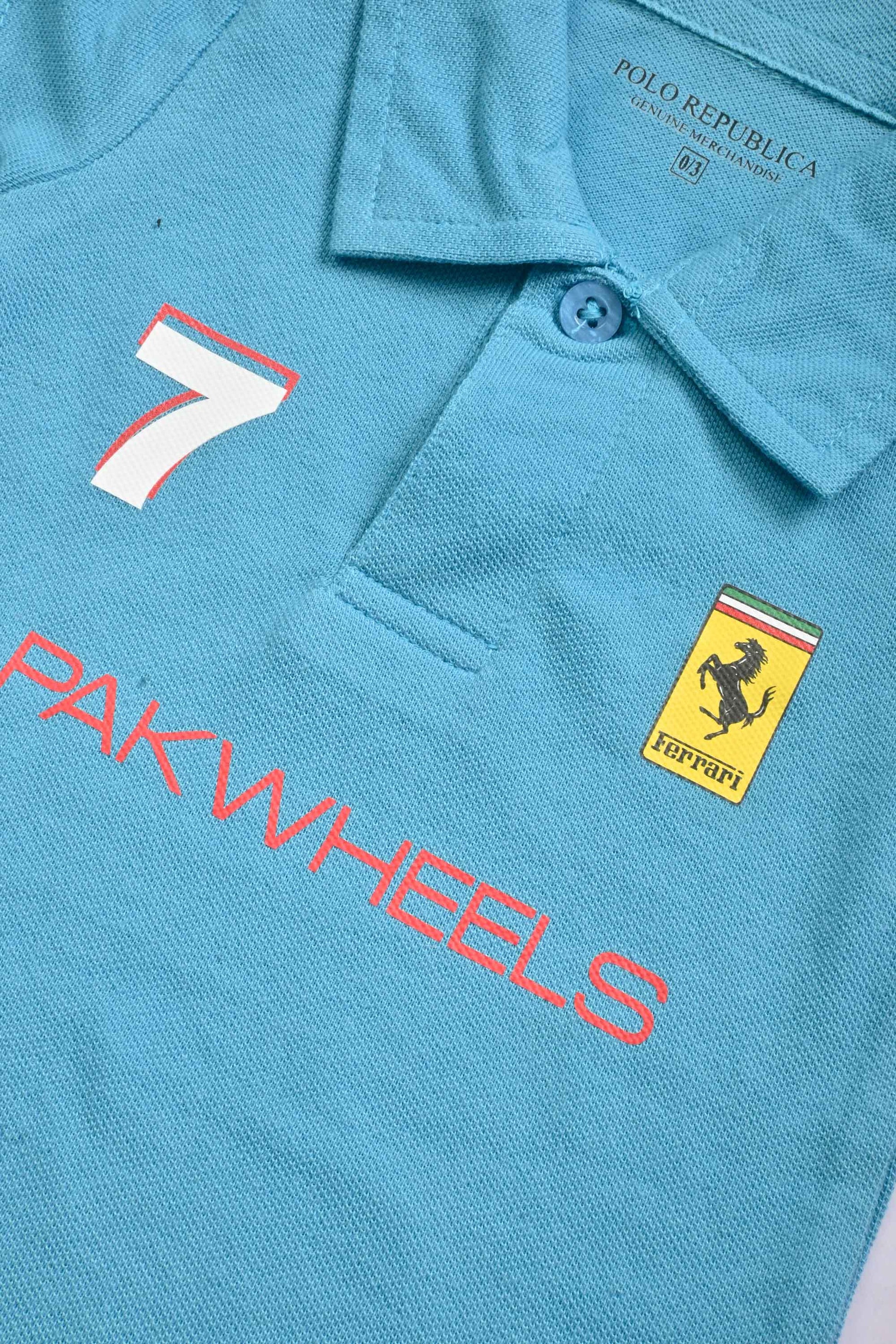 Polo Republica PakWheels Ferrari 7 Printed Short Sleeve Baby Romper Romper Polo Republica