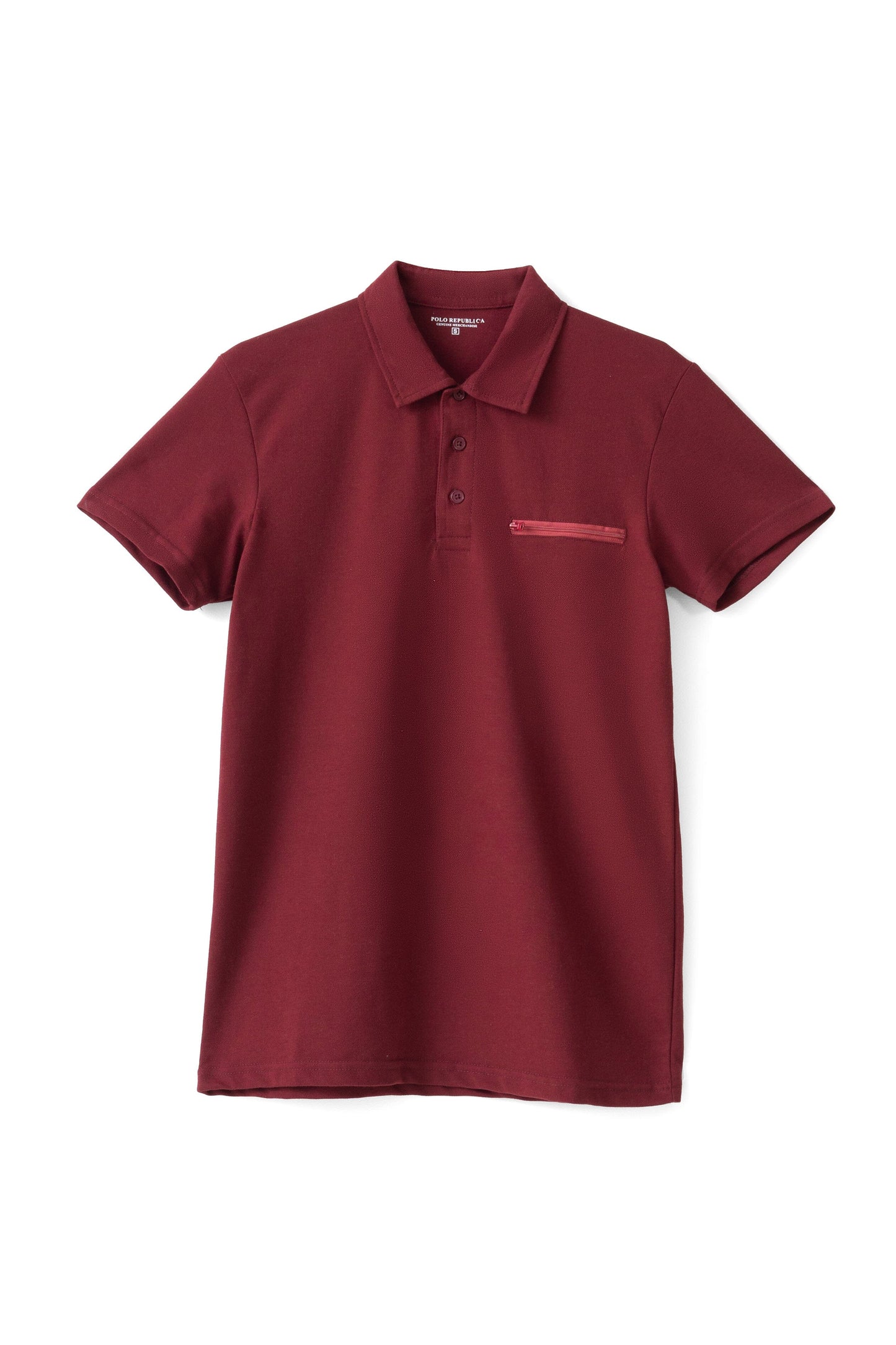 Polo Republica Men's Zipper Polo Shirt Men's Polo Shirt Polo Republica Maroon S