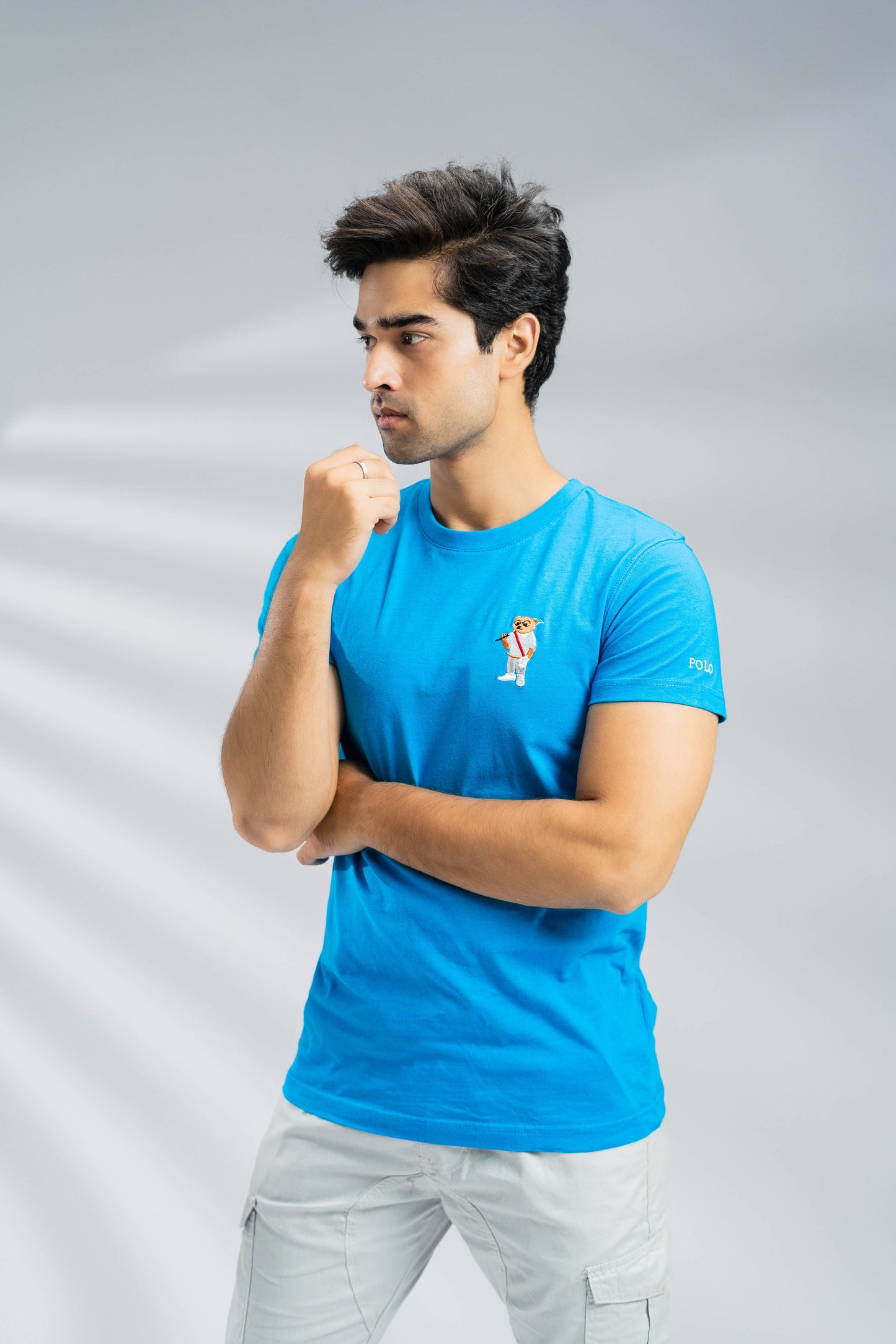 Polo Republica Men's Polo Bears & 5 Embroidered Crew Neck Tee Shirt