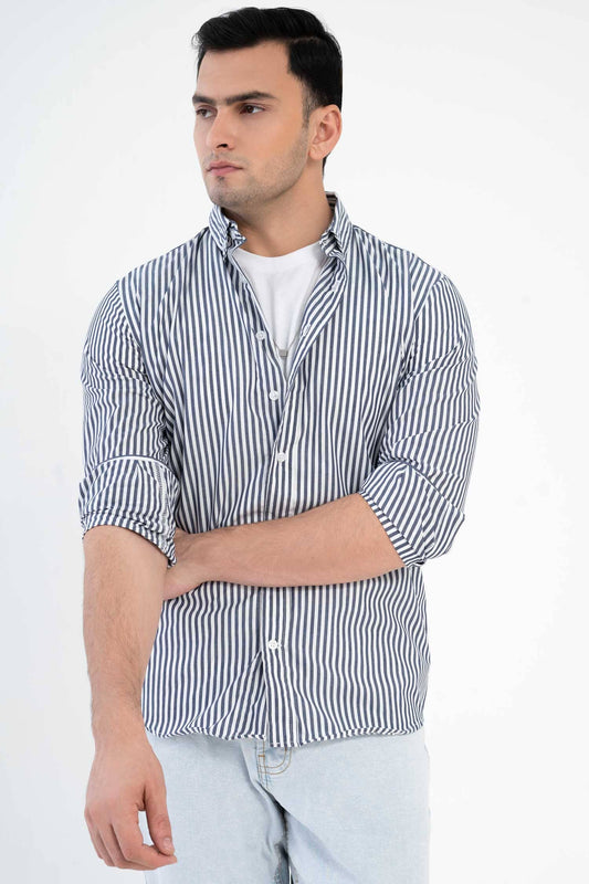 Polo Republica Men's Dress Stripes American Placket Casual Shirt Men's Casual Shirt Polo Republica