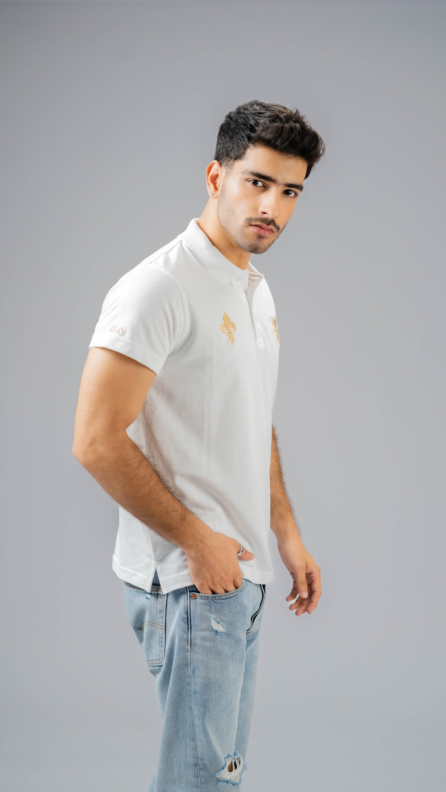 Polo Republica Men's Lion Crest & 9 Polo Embroidered Short Sleeve Polo Shirt