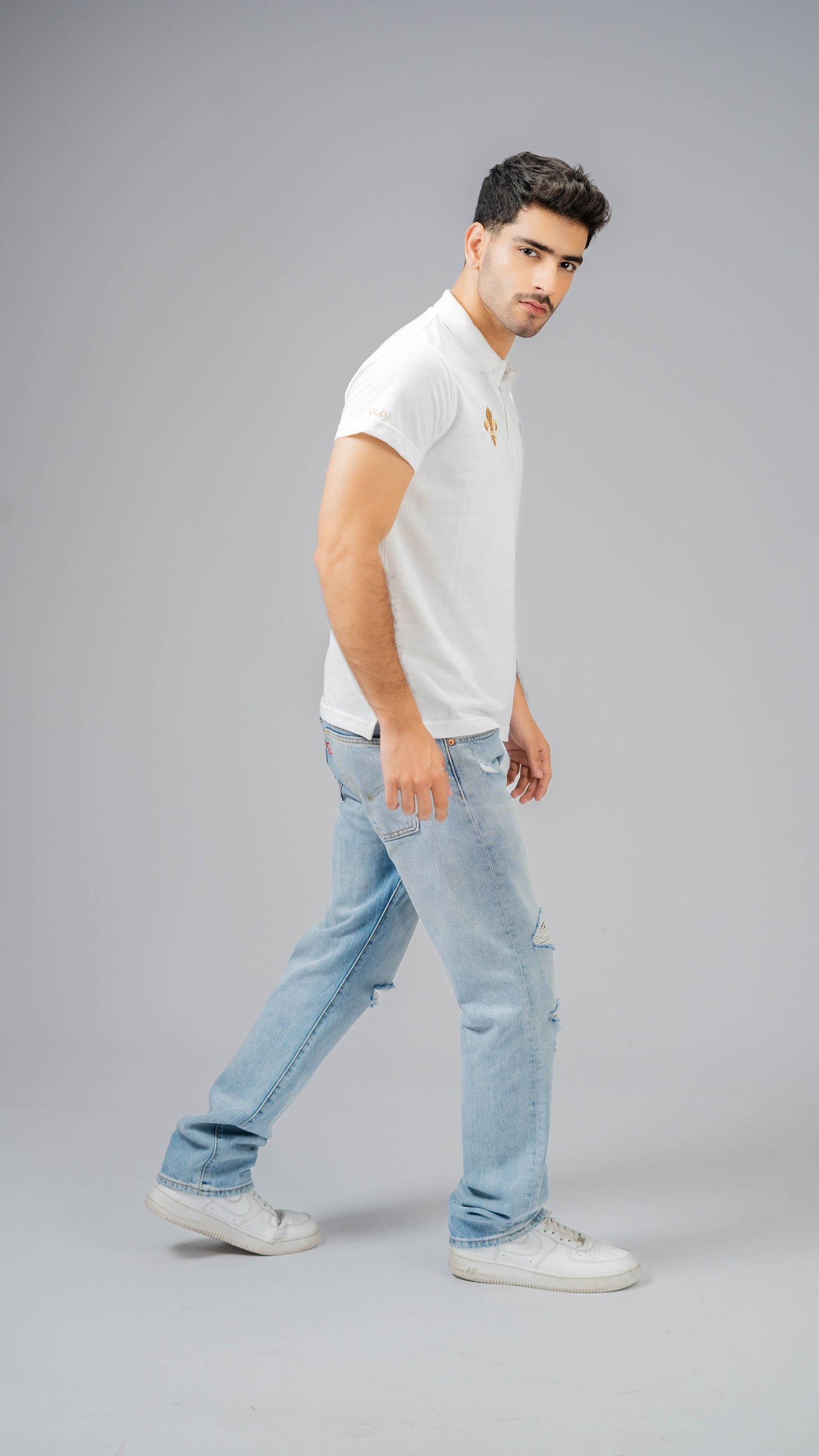 Polo Republica Men's Lion Crest & 9 Polo Embroidered Short Sleeve Polo Shirt