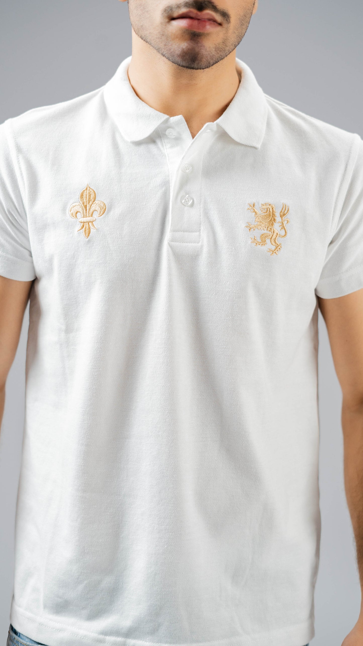 Polo Republica Men's Lion Crest & 9 Polo Embroidered Short Sleeve Polo Shirt