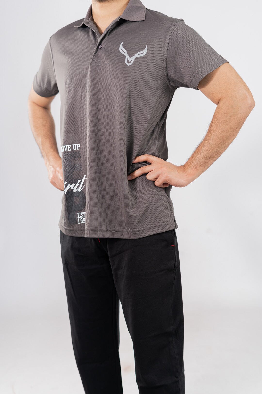 Polo Republica Men's Keep Spirit Printed Activewear Polo Shirt Men's Polo Shirt Polo Republica