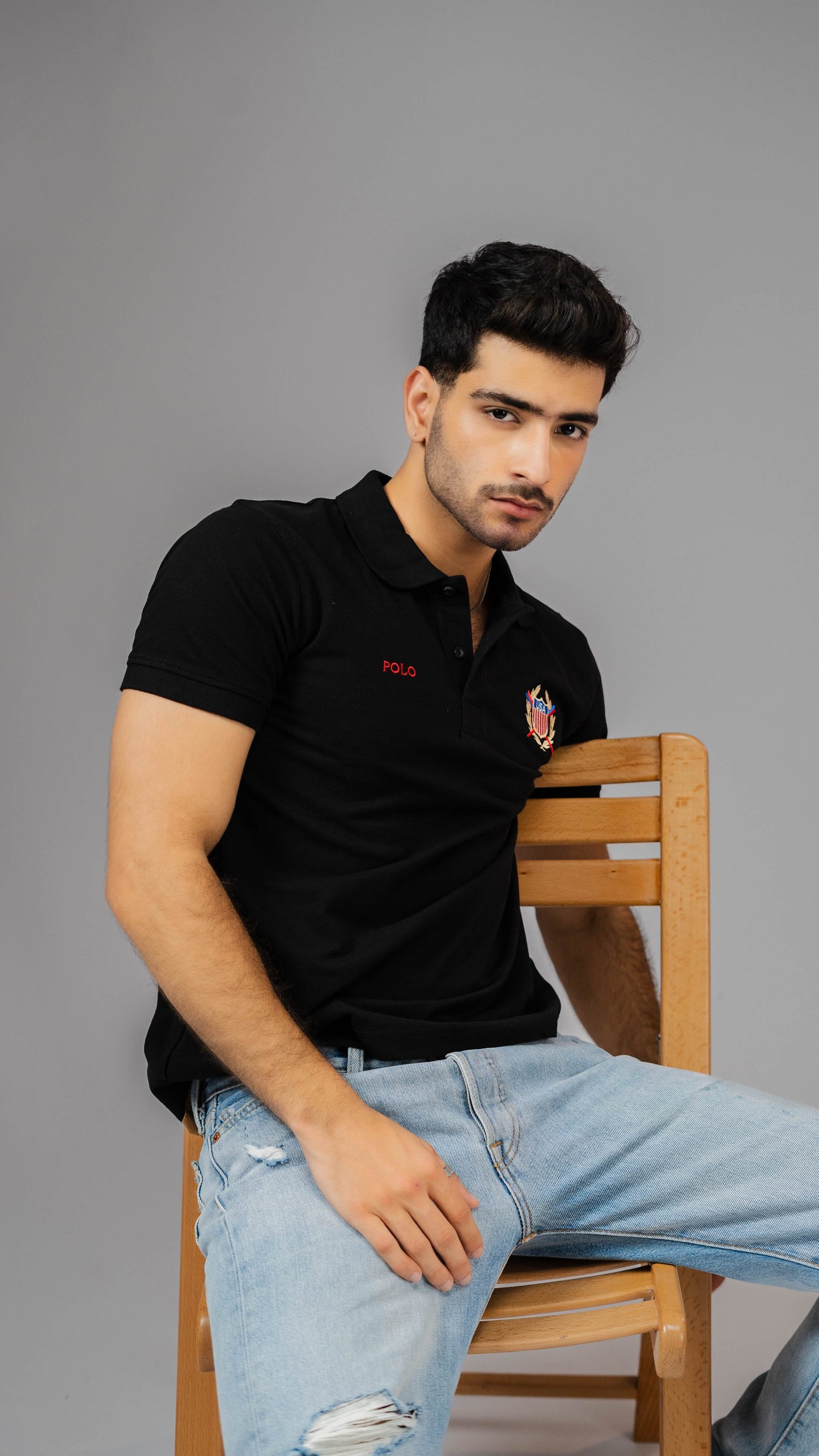 Polo Republica Men's USA & Polo Embroidered Short Sleeve Polo Shirt Men's Polo Shirt Polo Republica