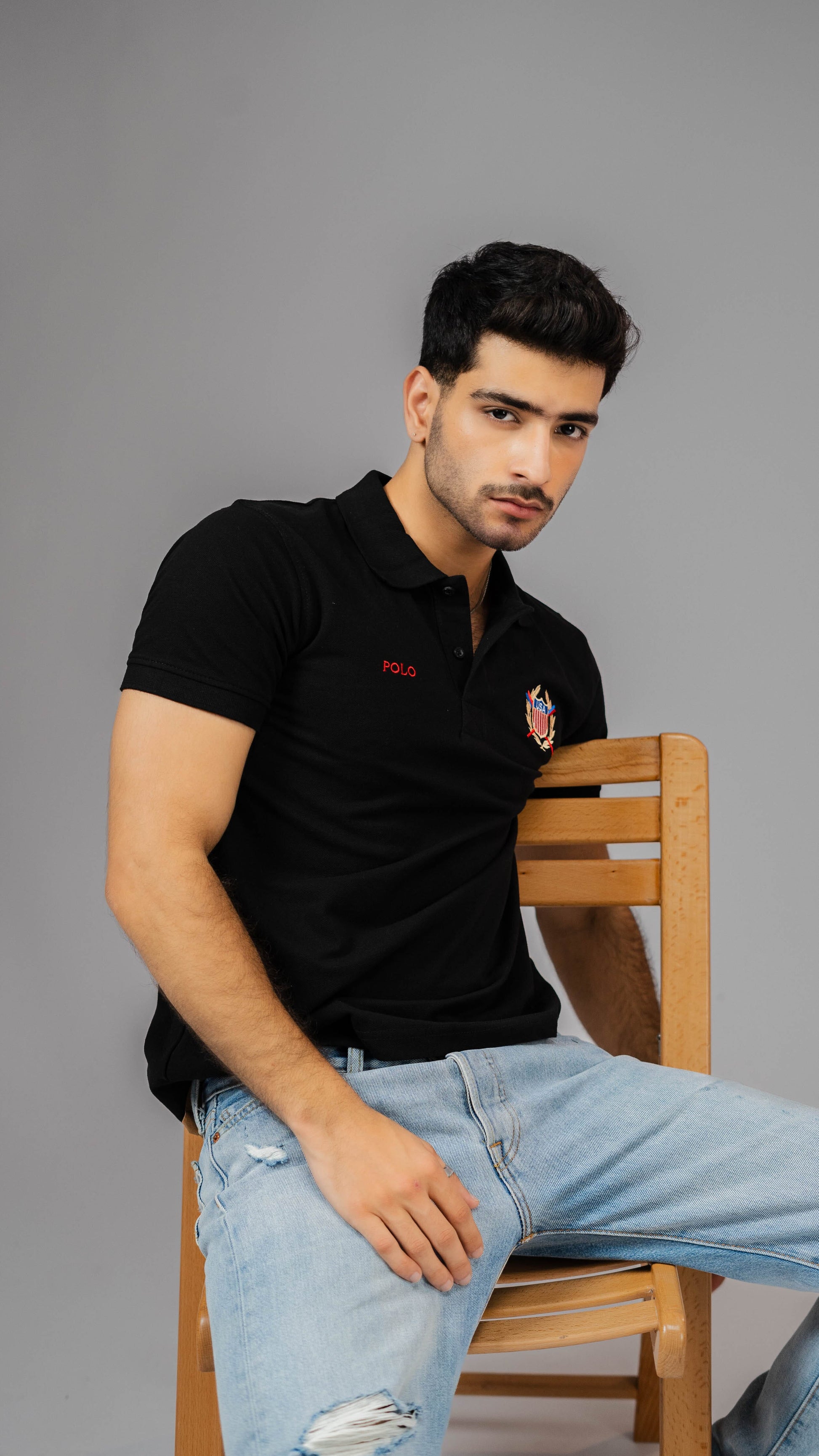 Polo Republica Men's USA & Polo Embroidered Short Sleeve Polo Shirt Men's Polo Shirt Polo Republica