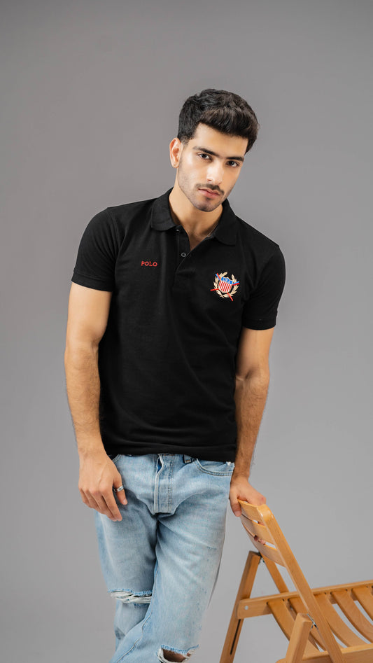 Polo Republica Men's USA & Polo Embroidered Short Sleeve Polo Shirt Men's Polo Shirt Polo Republica